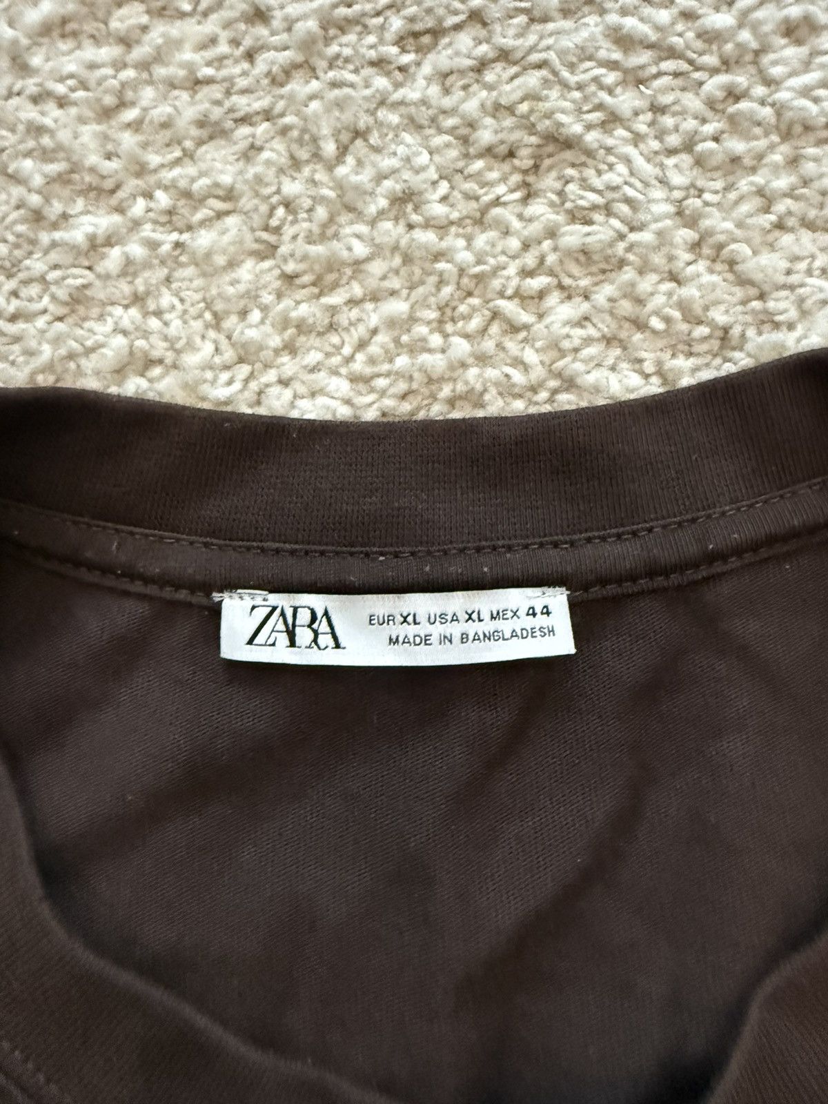Zara Zara Chocolate Brown Cropped Tee sz XL Size US XL / EU 56 / 4 - 2 Thumbnail