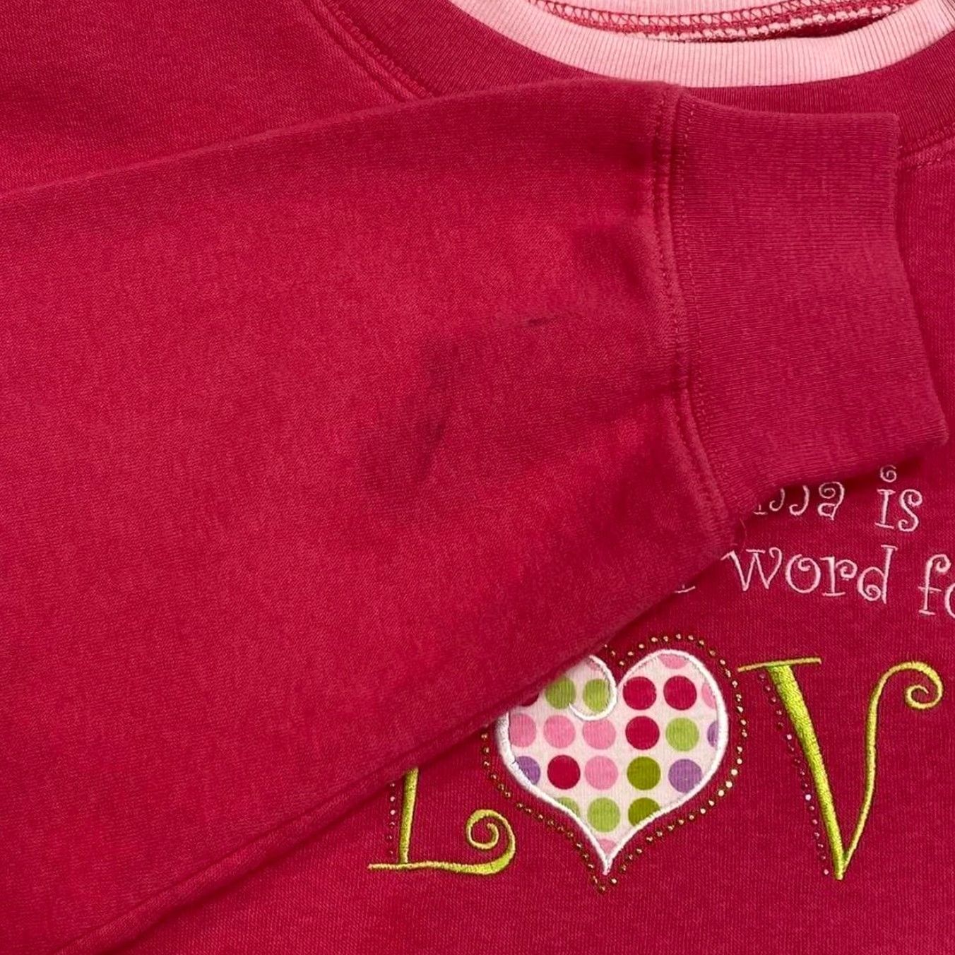Vintage VINTAGE MC Sportswear “Grandma Is Another Word For Love” Sweatshirt Mens Medium Pink Embroidered Pullover Long Sleeve Size US M / EU 48-50 / 2 - 4 Thumbnail