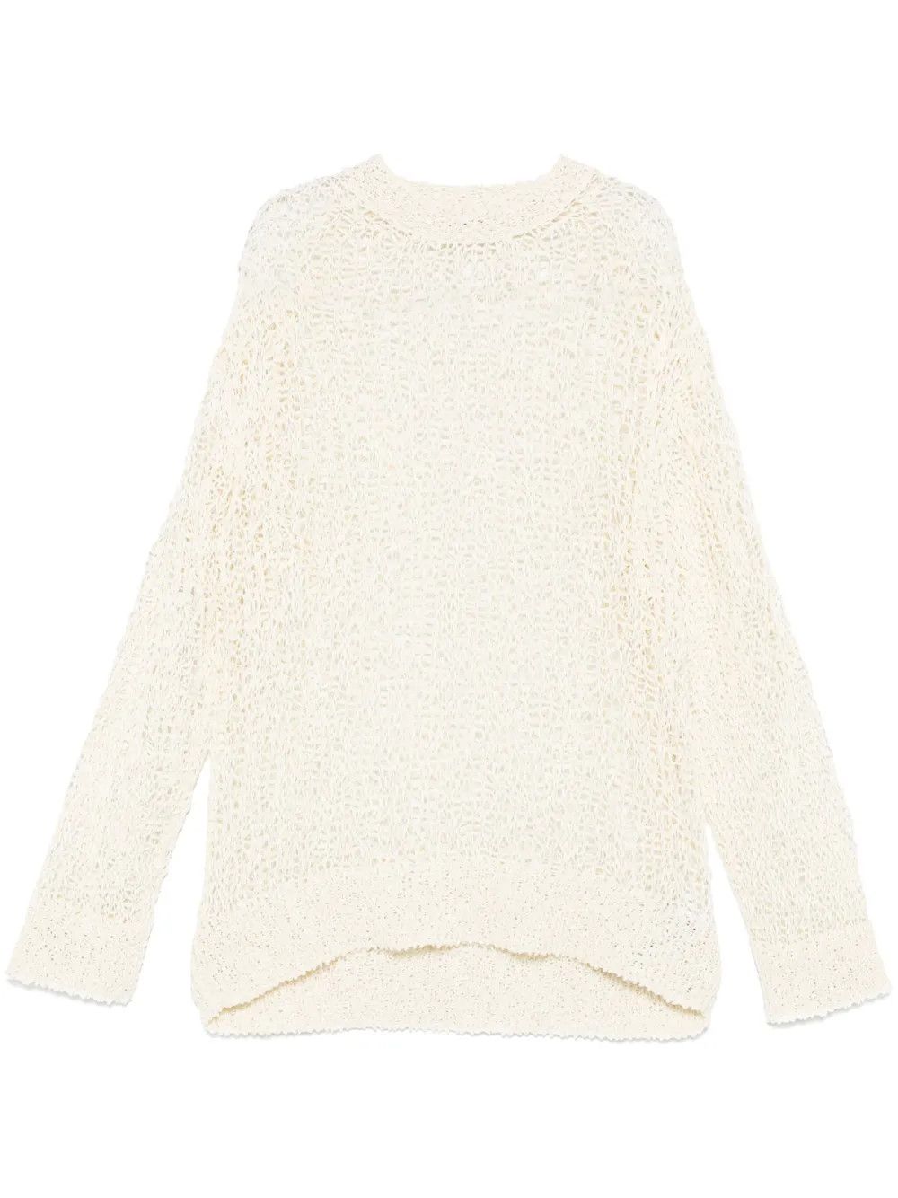 Jil Sander o1loc1c0426 Open Knit Sweater in Ecru/White Size US M / EU 48-50 / 2 - 1 Thumbnail