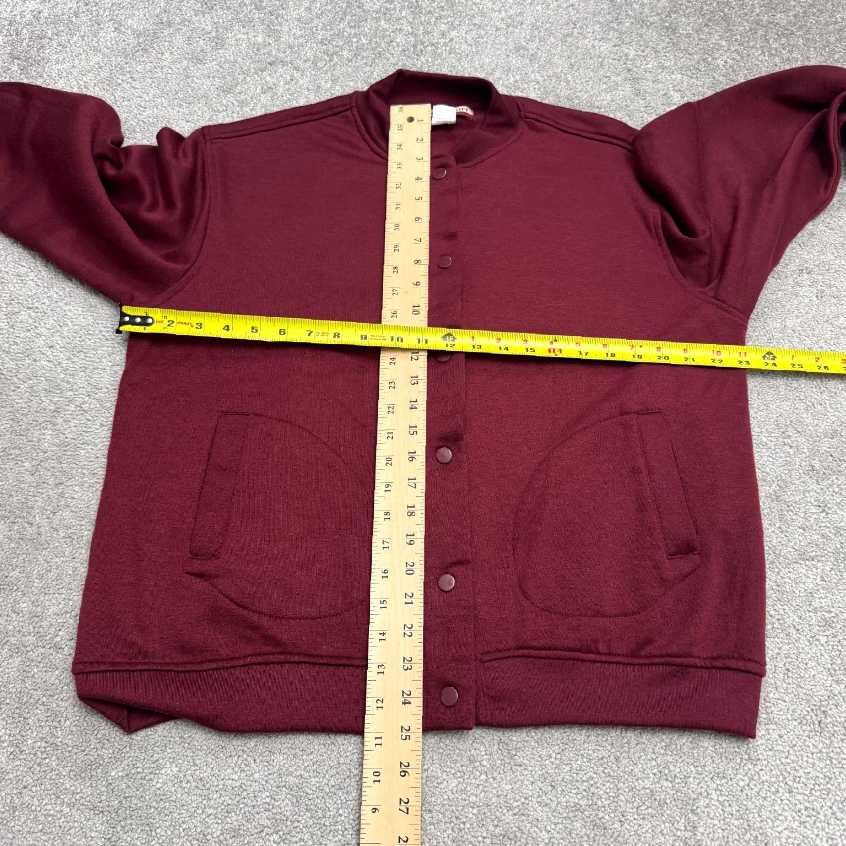 Tudor VINTAGE Tudor Court Sweatshirt - Red 90s Retro Cardigan Womens Large L - Casual All Seasons Pockets Easy Care Knit Sweatshirt Size L / US 10 / IT 46 - 7 Thumbnail