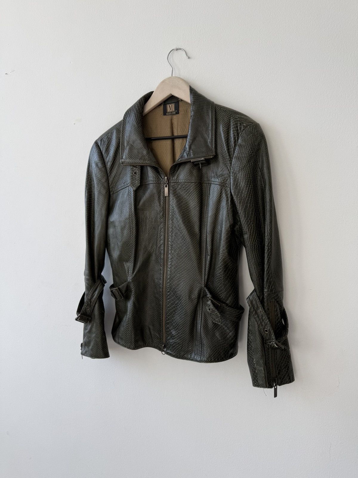 Other Vintage Madeleine Lamb Nappa Leather Jacket Green Size L Size L / US 10 / IT 46 - 2 Thumbnail