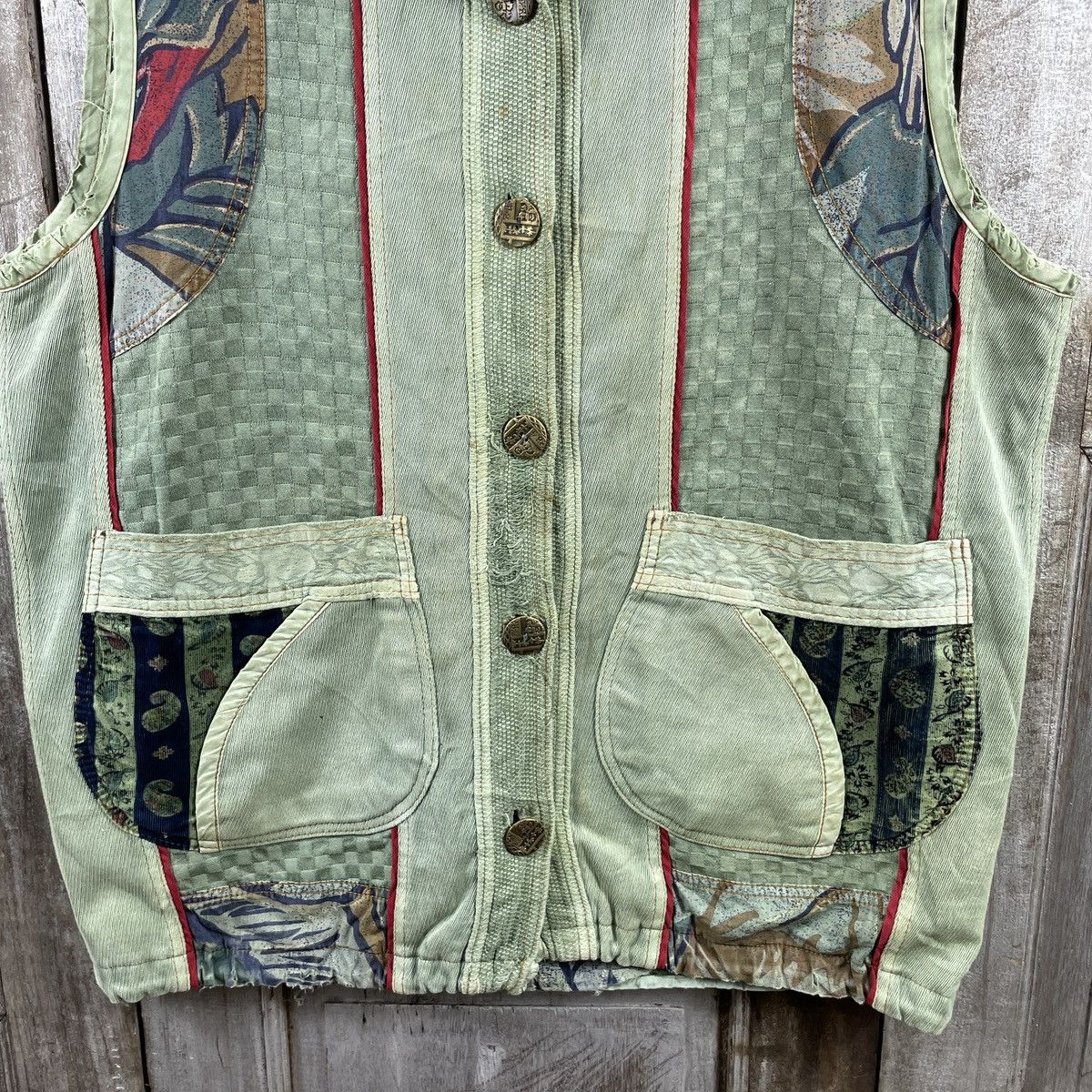 Japanese Brand × Vintage Vintage Japanese Brand Patchwork Button Up Vests Size US M / EU 48-50 / 2 - 4 Thumbnail