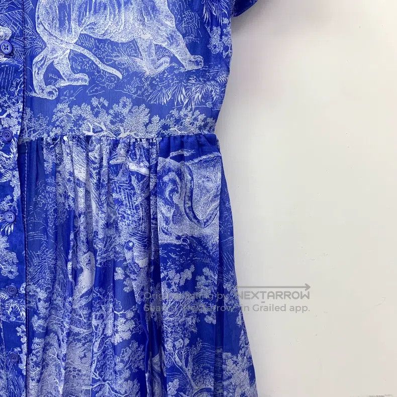 Dior Dior Blue animal jungle printed cotton lapel single-breast Size S / US 4 / IT 40 - 4 Thumbnail