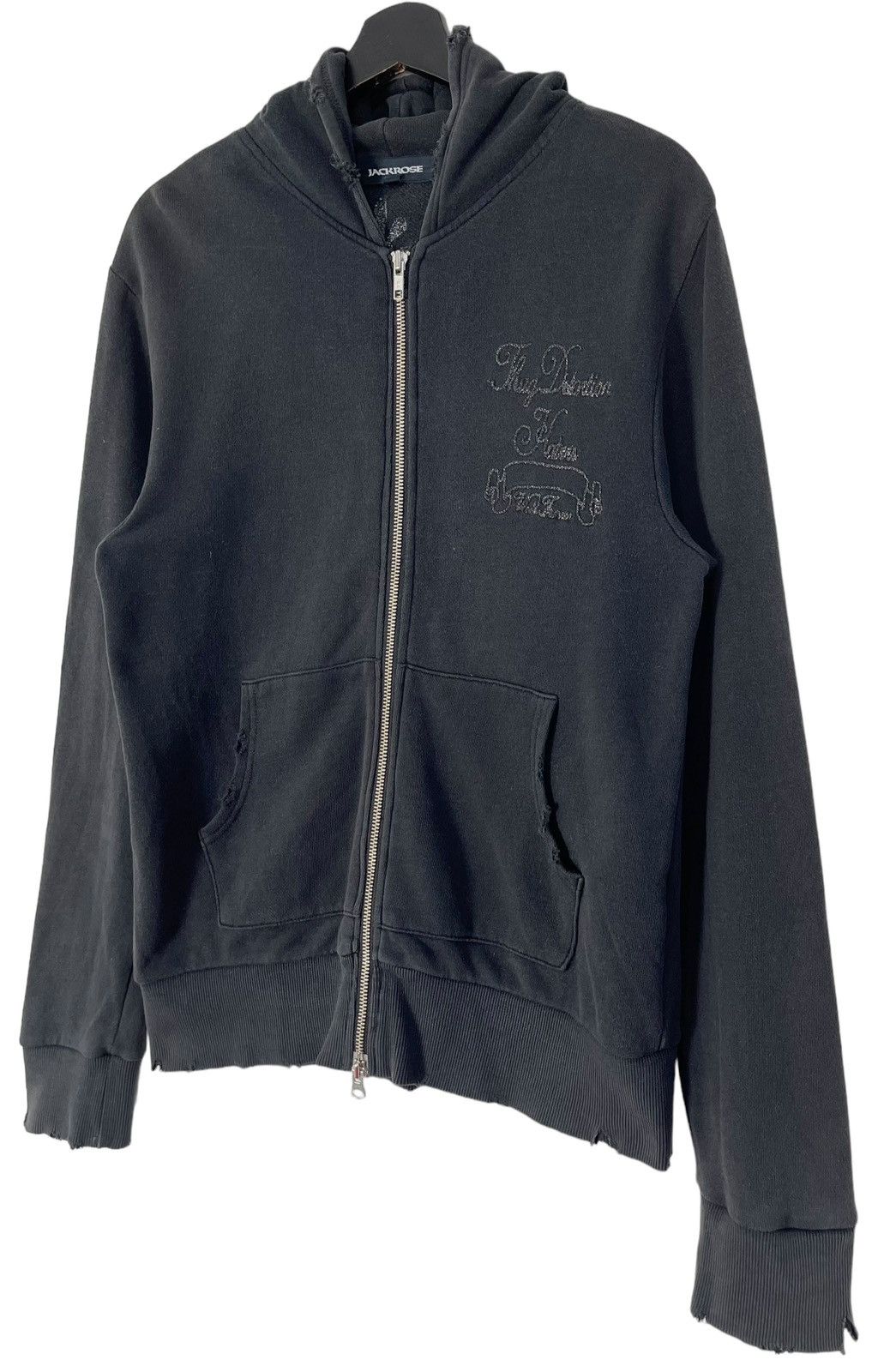 JACKROSE JACK ROSE DISTRESSED STYLE ZIPPED HOODIE Size US L / EU 52-54 / 3 - 3 Thumbnail