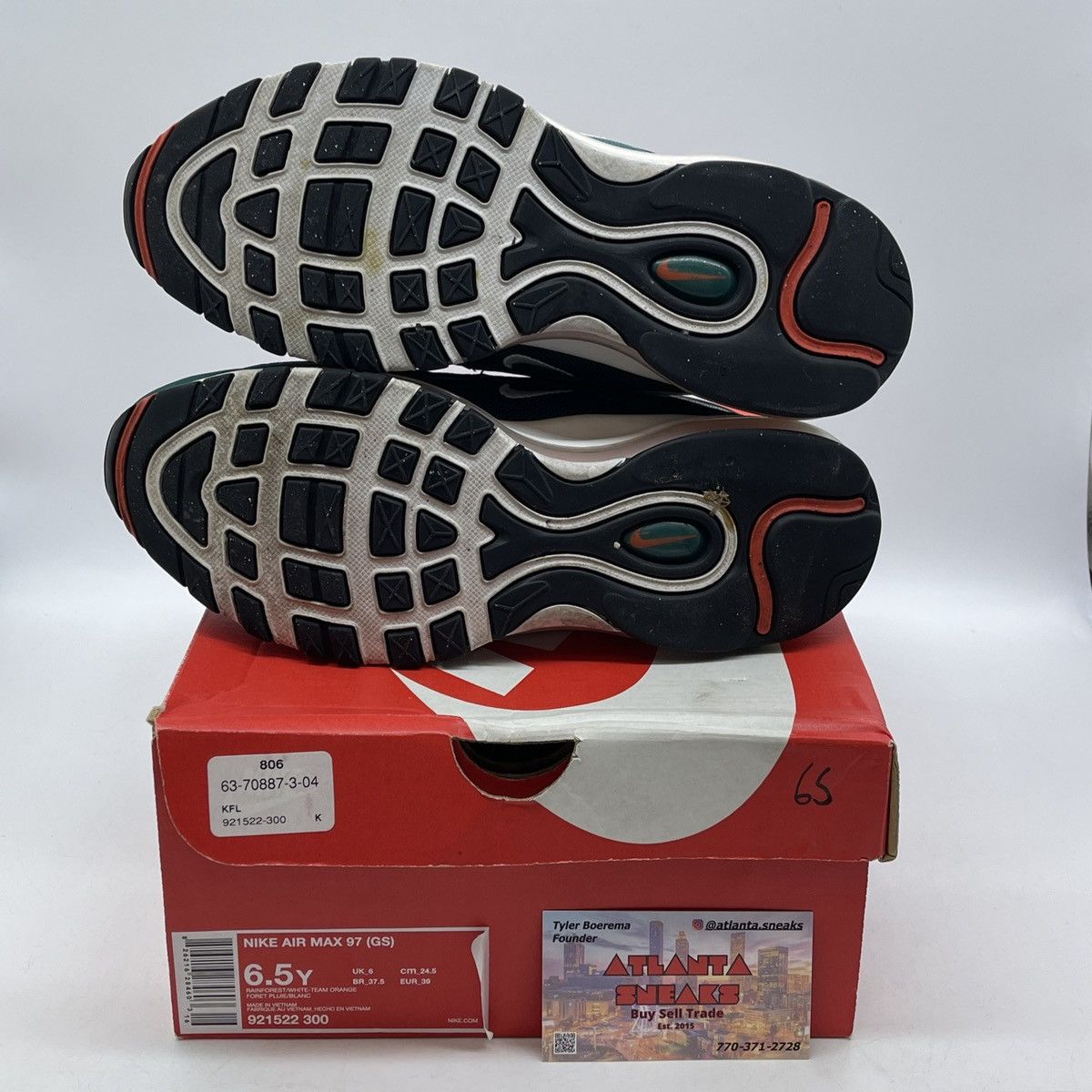 Nike Air max 97 Miami dophins Size US 6.5 / EU 39-40 - 7 Thumbnail