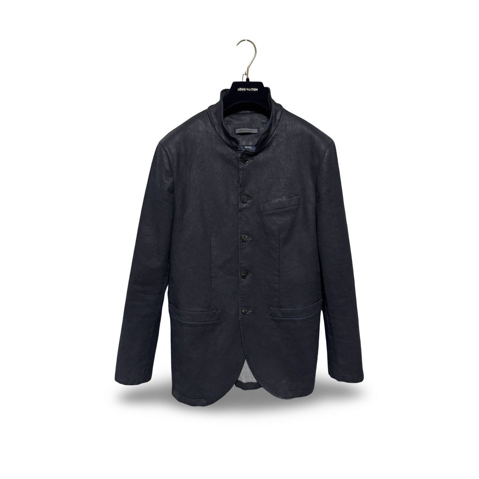 John Varvatos John Varvatos BRIA Blue Waxed Lightweight Moto Jacket Size US S / EU 44-46 / 1 - 2 Thumbnail