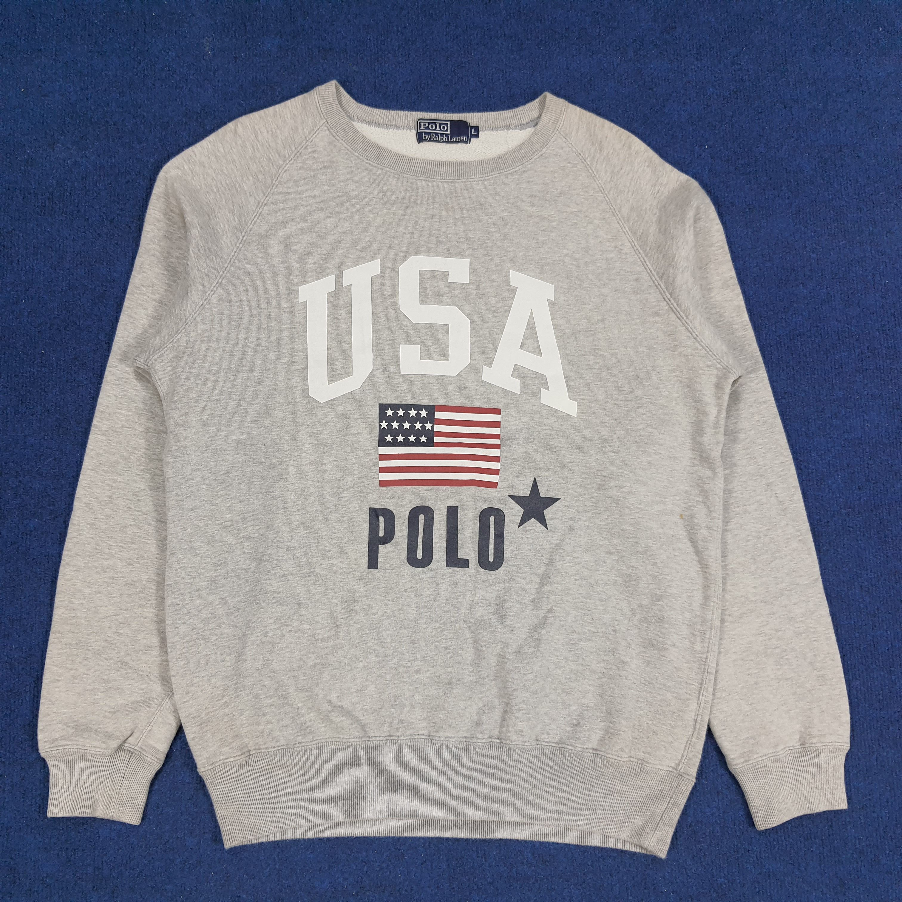 Polo Ralph Lauren × Vintage Vintage Polo by Ralph Lauren United States Flag Sweatshirt Size US M / EU 48-50 / 2 - 1 Thumbnail