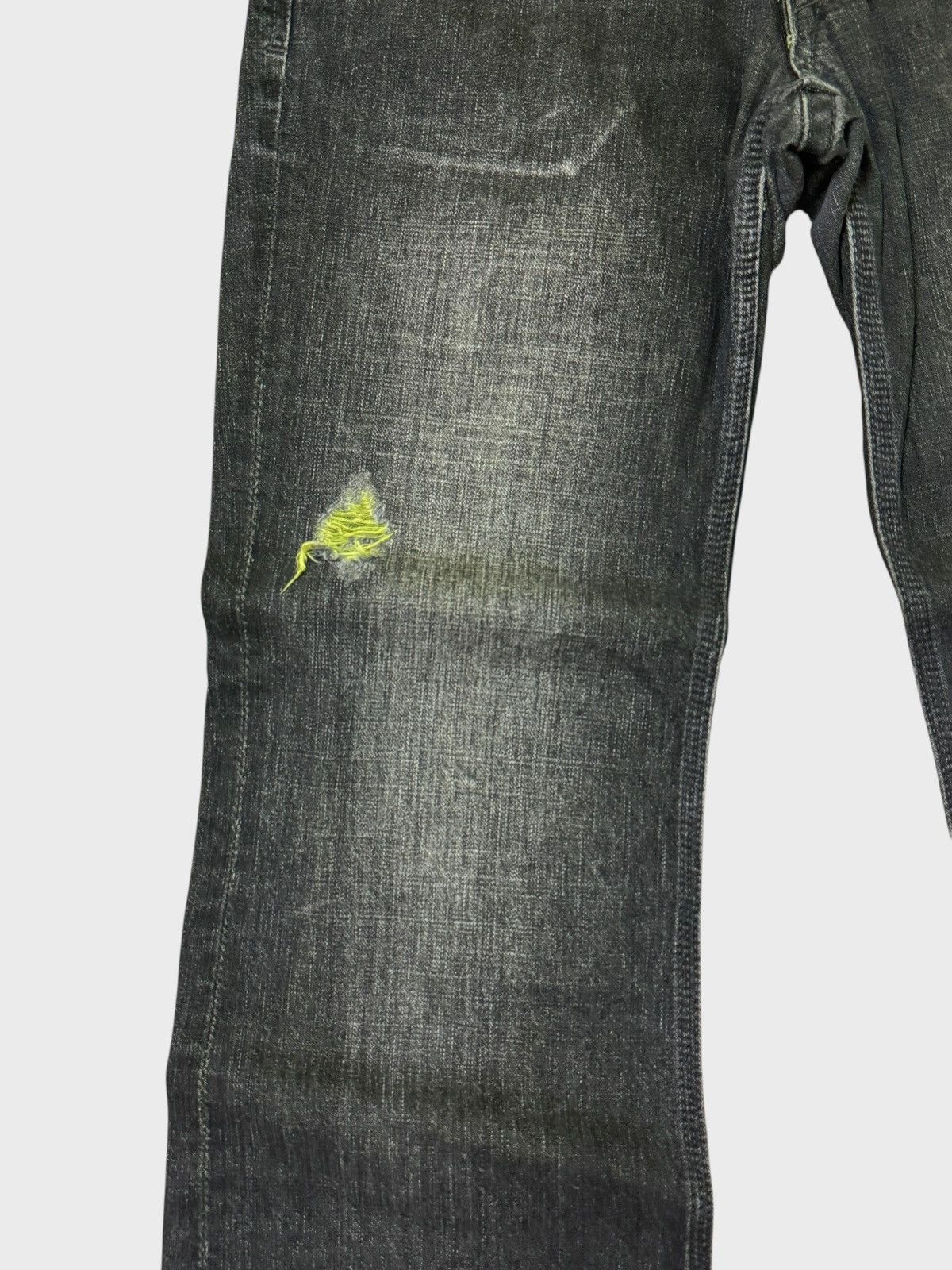 5351 POUR LES HOMMES FLARED NICOLE CLUB FOR MEN DISTRESSED WITH LEATHER DENIM Size US 32 / EU 48 - 8 Thumbnail