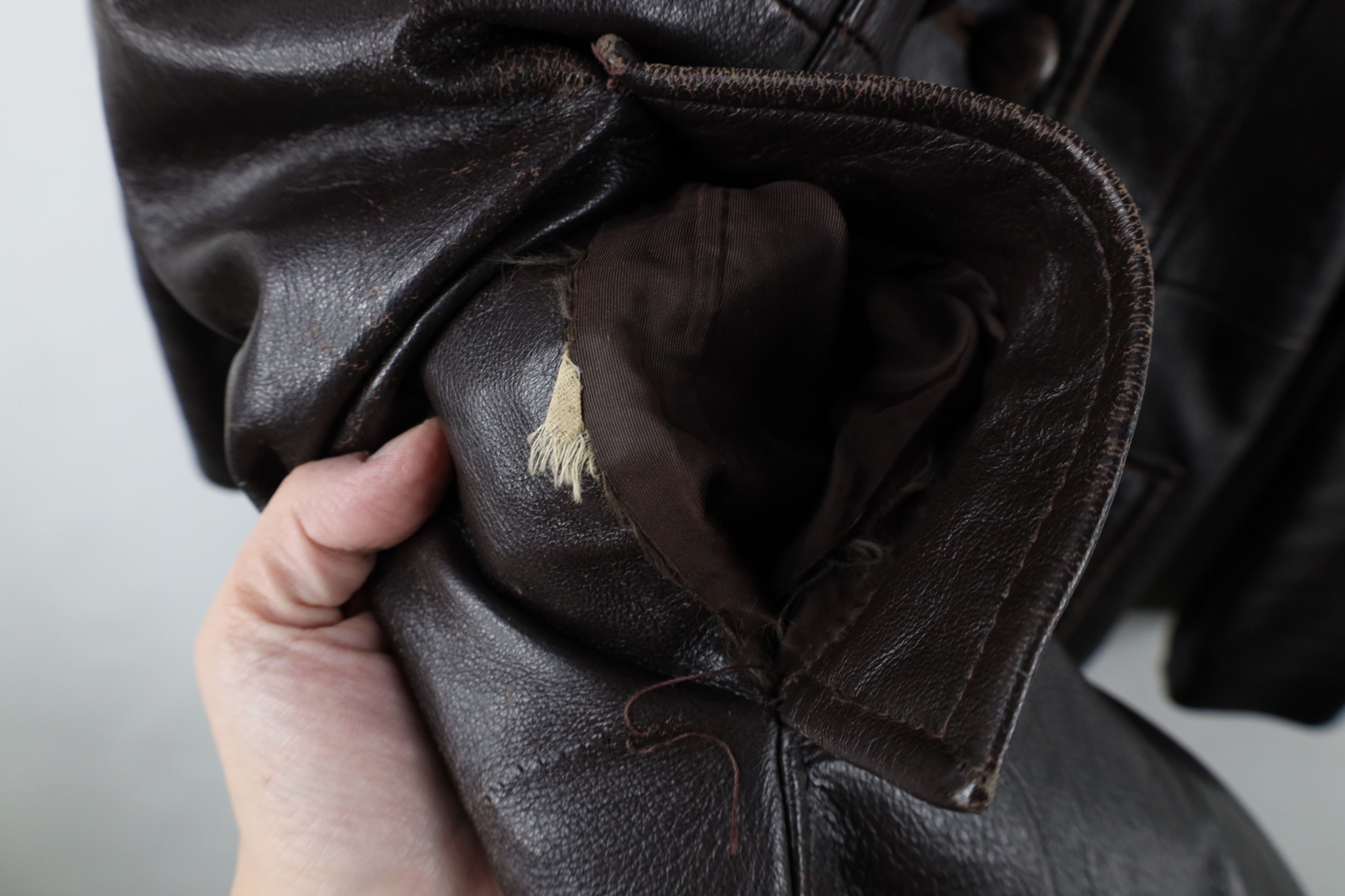 Vintage Vintage 60s 70s Streetwear Leather Double Breasted Jacket Size US L / EU 52-54 / 3 - 7 Thumbnail
