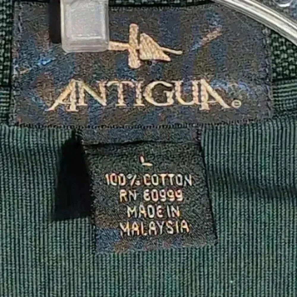 Antigua Dark Green Antigua golf shirt men's sz L 100% Cotton Size US L / EU 52-54 / 3 - 3 Thumbnail
