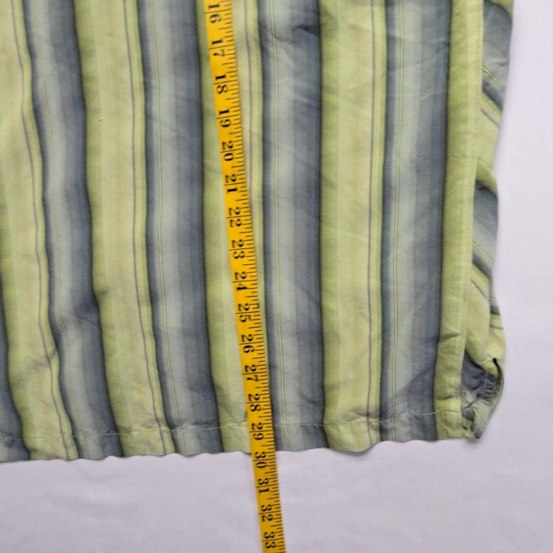 Tommy Bahama Tommy Bahama Striped Silk Shirt Green Blue Mens XL Button Up Size US XL / EU 56 / 4 - 10 Thumbnail