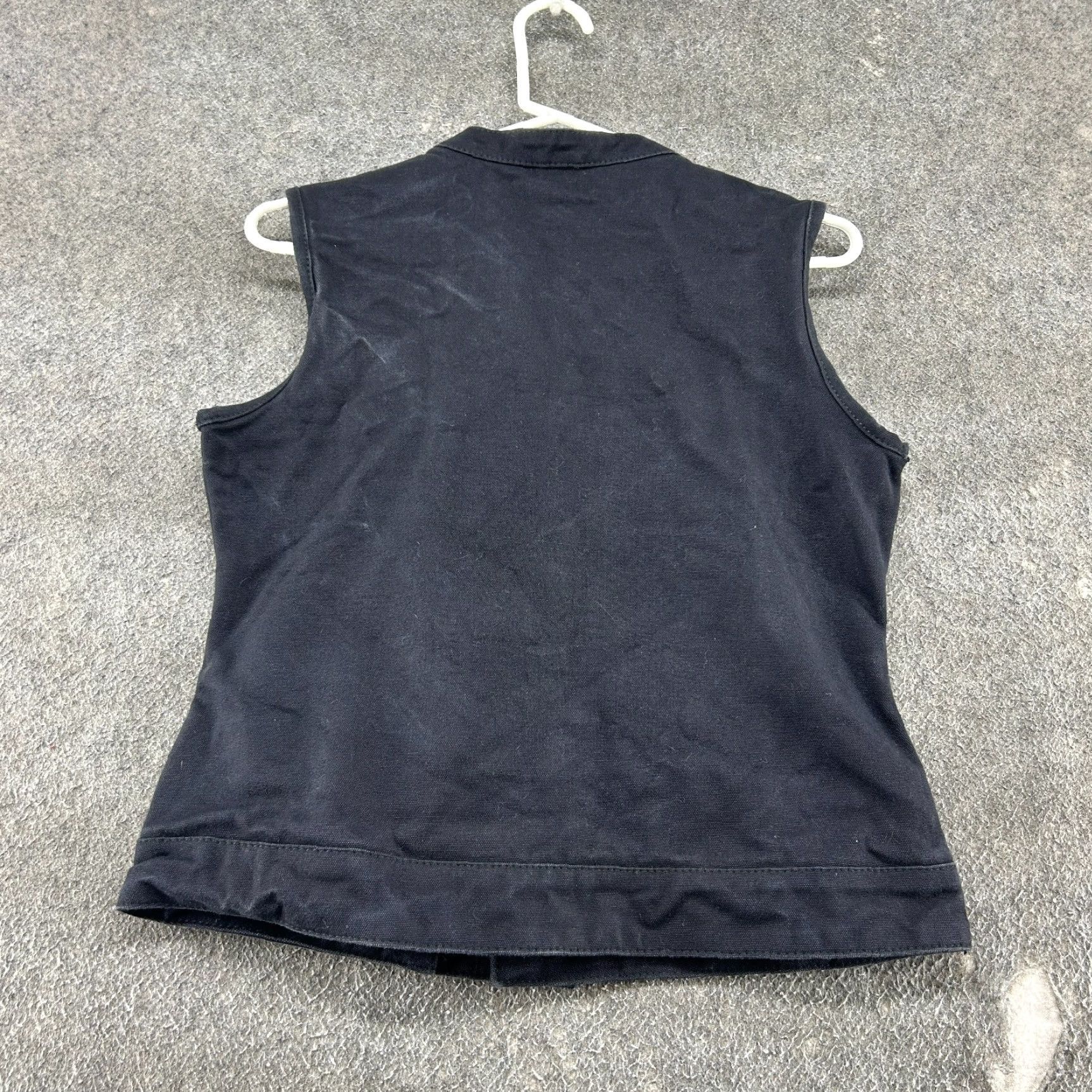 CO VINTAGE First Mfg Co Heavy Hitter Vest Womens M Black Canvas Motorcycle Biker 90s Pockets Size M / US 6-8 / IT 42-44 - 6 Thumbnail