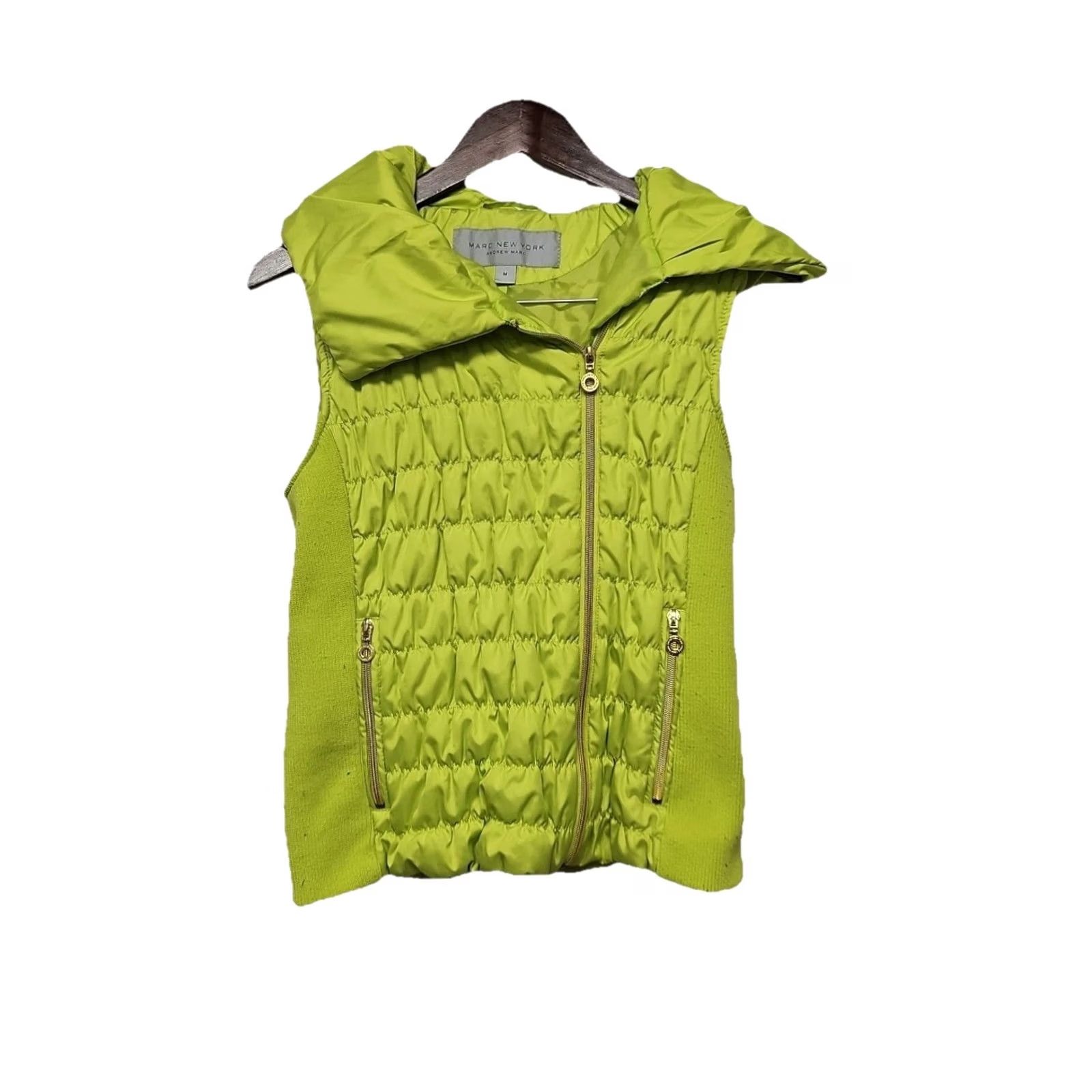 Vintage VINTAGE Y2K Marc New York Andrew Marc Quilted Vest Women’s M Green Zip Front Slim—Womens, Vest, Green, Quilted, Lightweight, Pockets Size M / US 6-8 / IT 42-44 - 2 Thumbnail