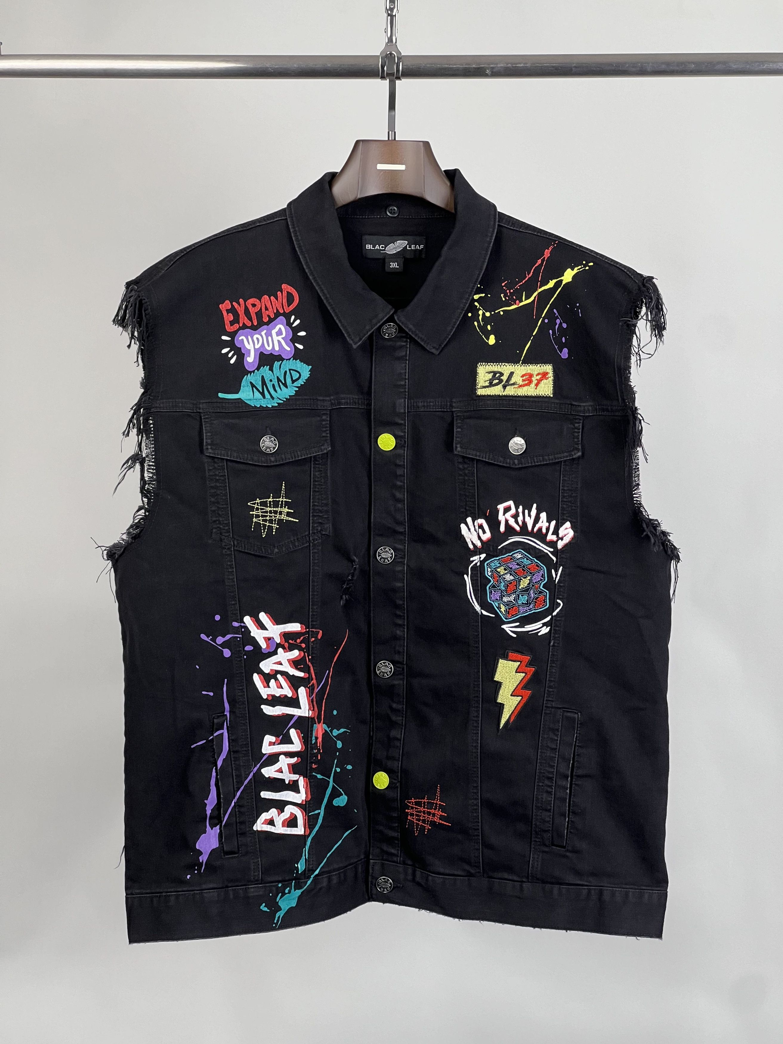 Other Blac Leaf EXPAND YOUR MIND Denim Sleeveless Vest Size US XXL / EU 58 / 5 - 1 Thumbnail