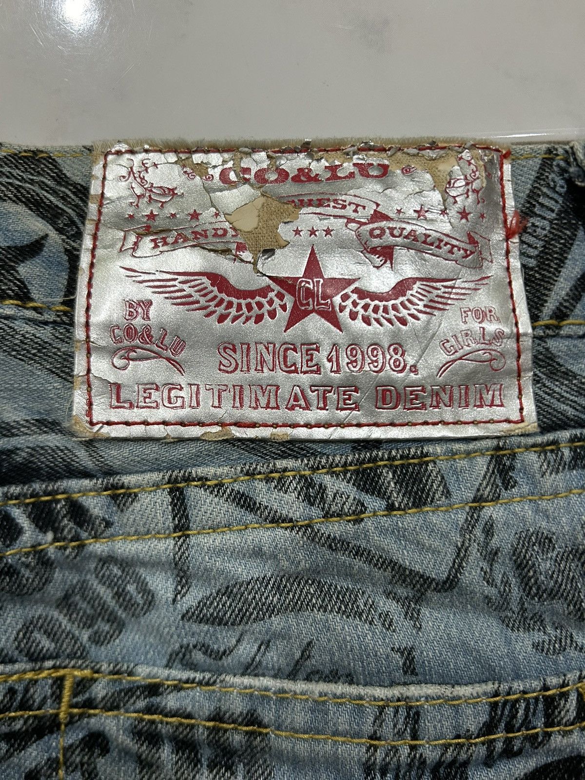 Japanese Brand Vintage Co&Lu Japan Printed All Over Jeans Size US 32 / EU 48 - 10 Thumbnail