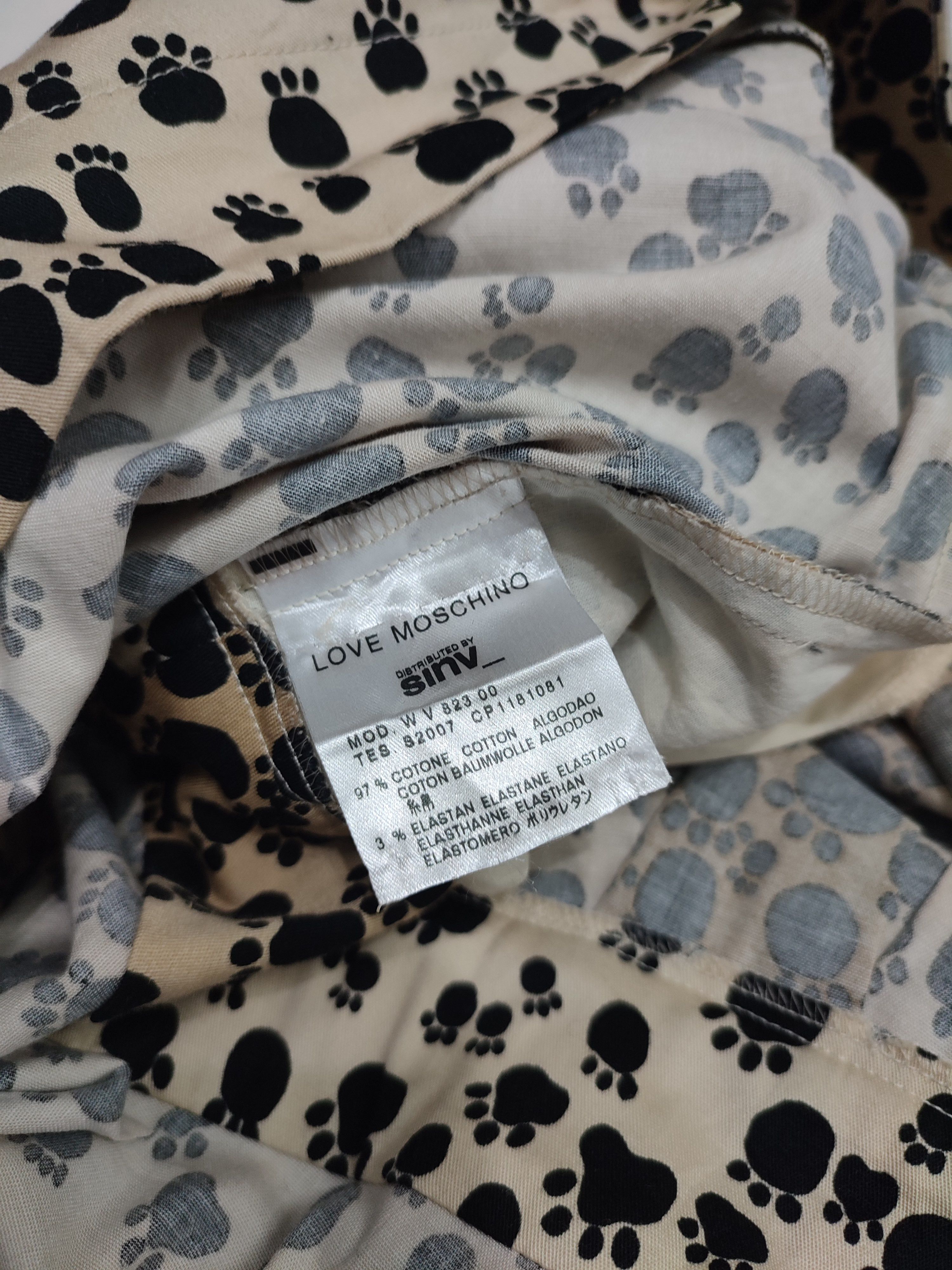 Moschino 2000s Love Moschino- Graphic Paw Print Relaxed Kimono Sleeve Size M / US 6-8 / IT 42-44 - 7 Thumbnail