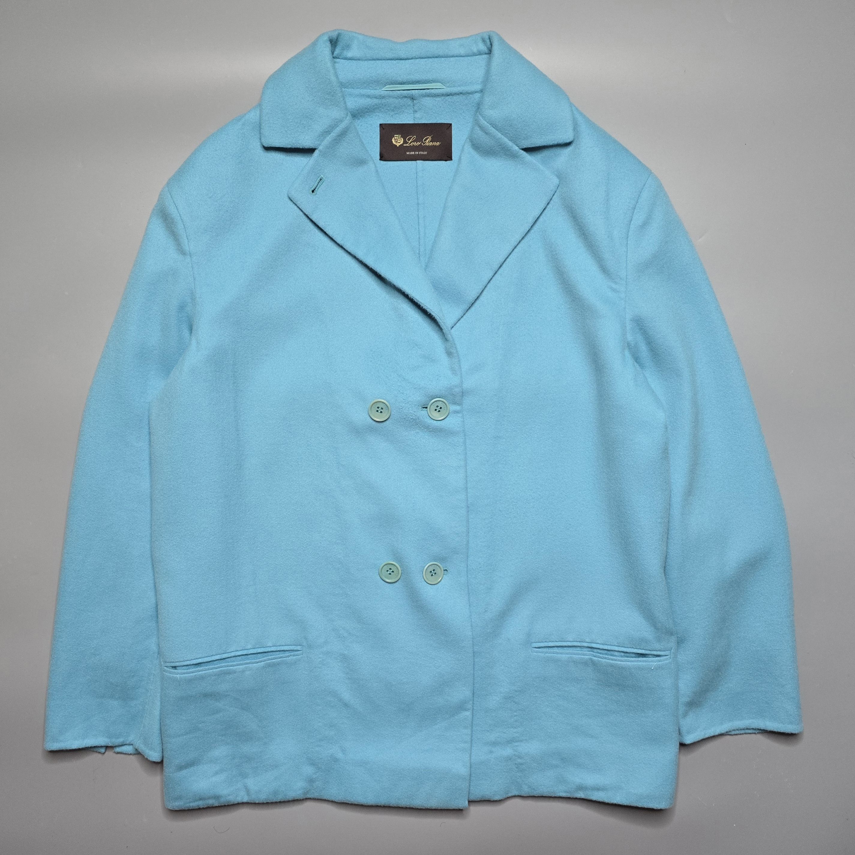 Loro Piana Loro Piana - Turquoise Cashmere Short Coat Size M / US 6-8 / IT 42-44 - 1 Thumbnail
