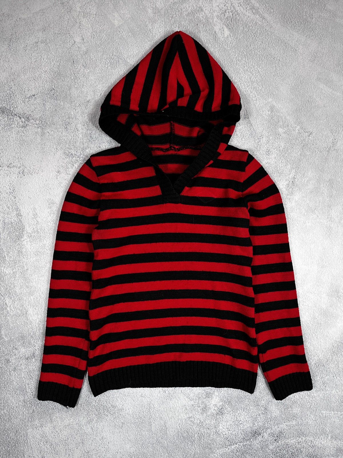 Other Vintage Y2K Japanese striped knit hoodie gothic opium S Size S / US 4 / IT 40 - 1 Thumbnail