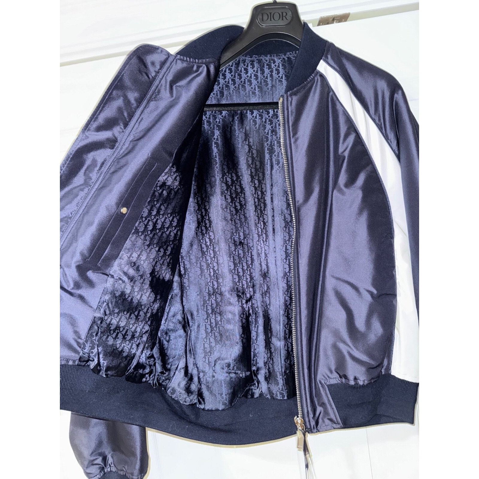 Dior Dior Air Logo Silk Rare Zip Up Zipper Bomber Jacket 48 Size US M / EU 48-50 / 2 - 10 Thumbnail