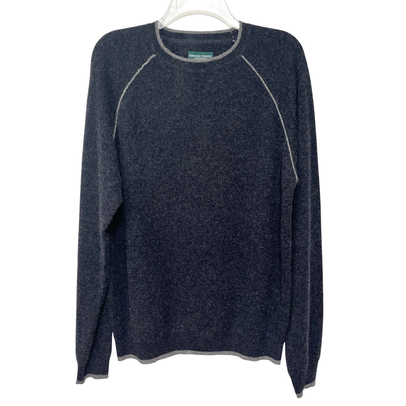 Hammacher Schlemmer 100% Cashmere Sweater Grey Washable