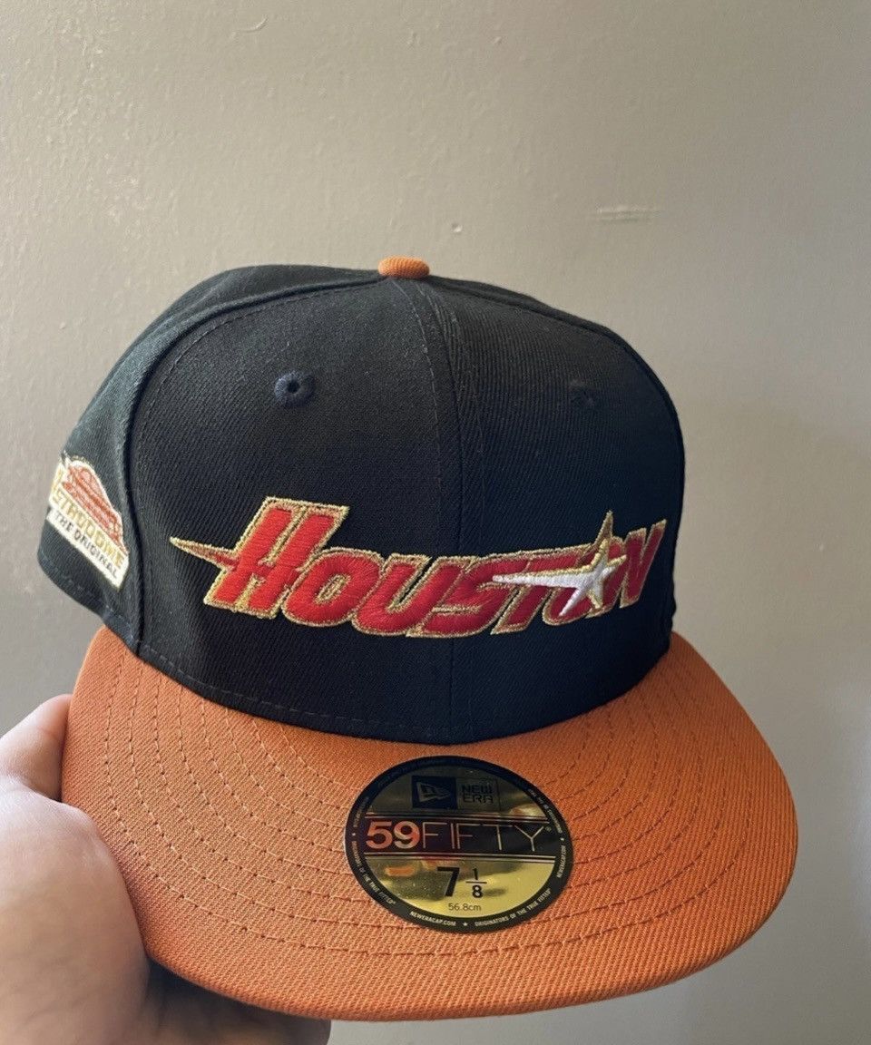 image of Myfitteds Houston Astros Script Logo Size 7 1/8 Brand in Black, Men's