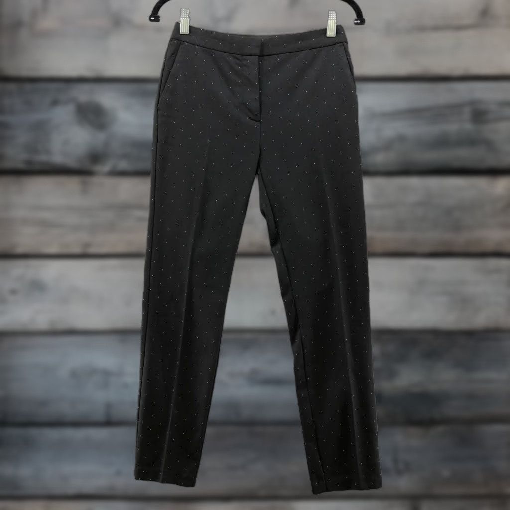Zara Zara Dress Pants Womens S Black Polka Dot Slim Straight Leg Mid Rise Comfort Waist Dress Pants Women Size 28" / US 6 / IT 42 - 1 Thumbnail