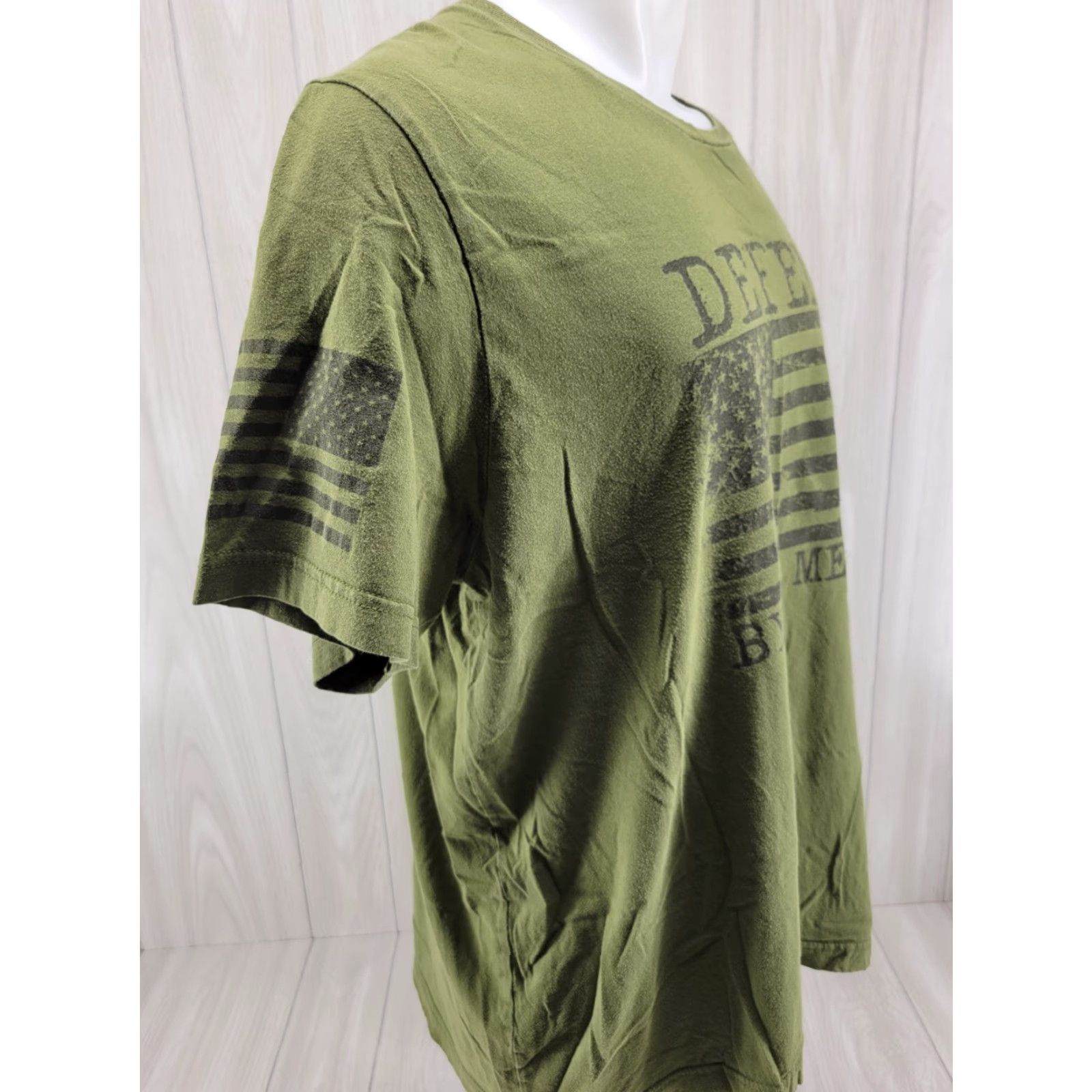 Vintage Grunt Style Defend By Any Means Men’s T-Shirt 2XL Green Black Crew Neck Short Sleeve USA Graphic Size US XXL / EU 58 / 5 - 4 Thumbnail