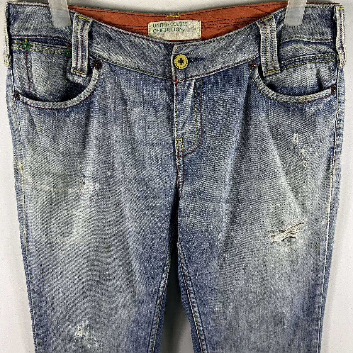 United Colors Of Benetton 🔥 United Colors Of Benetton Distressed denim pants Size 30" / US 8 / IT 44 - 2 Thumbnail