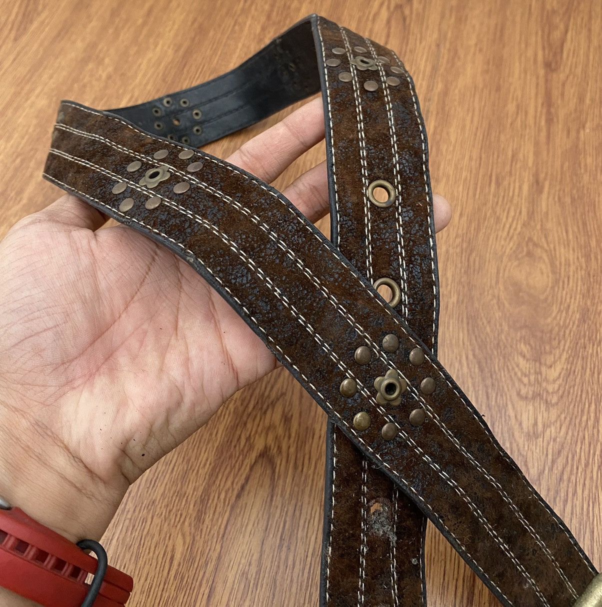 If Six Was Nine × Japanese Brand × KMRii Studded flower suede belt Size ONE SIZE - 4 Thumbnail