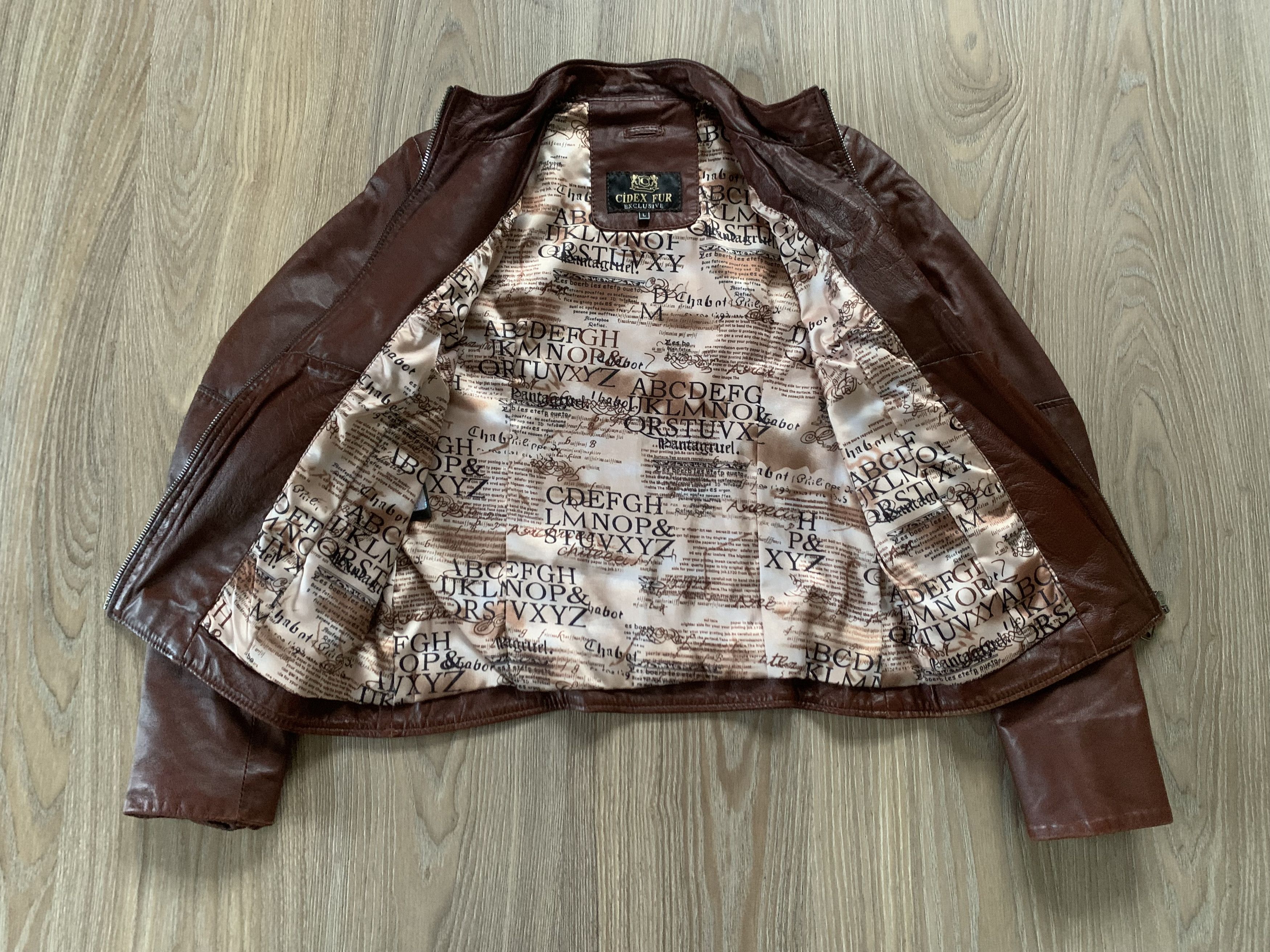 Other Womens Brown Cidex Fur Soft Leather Jacket Size L / US 10 / IT 46 - 5 Thumbnail