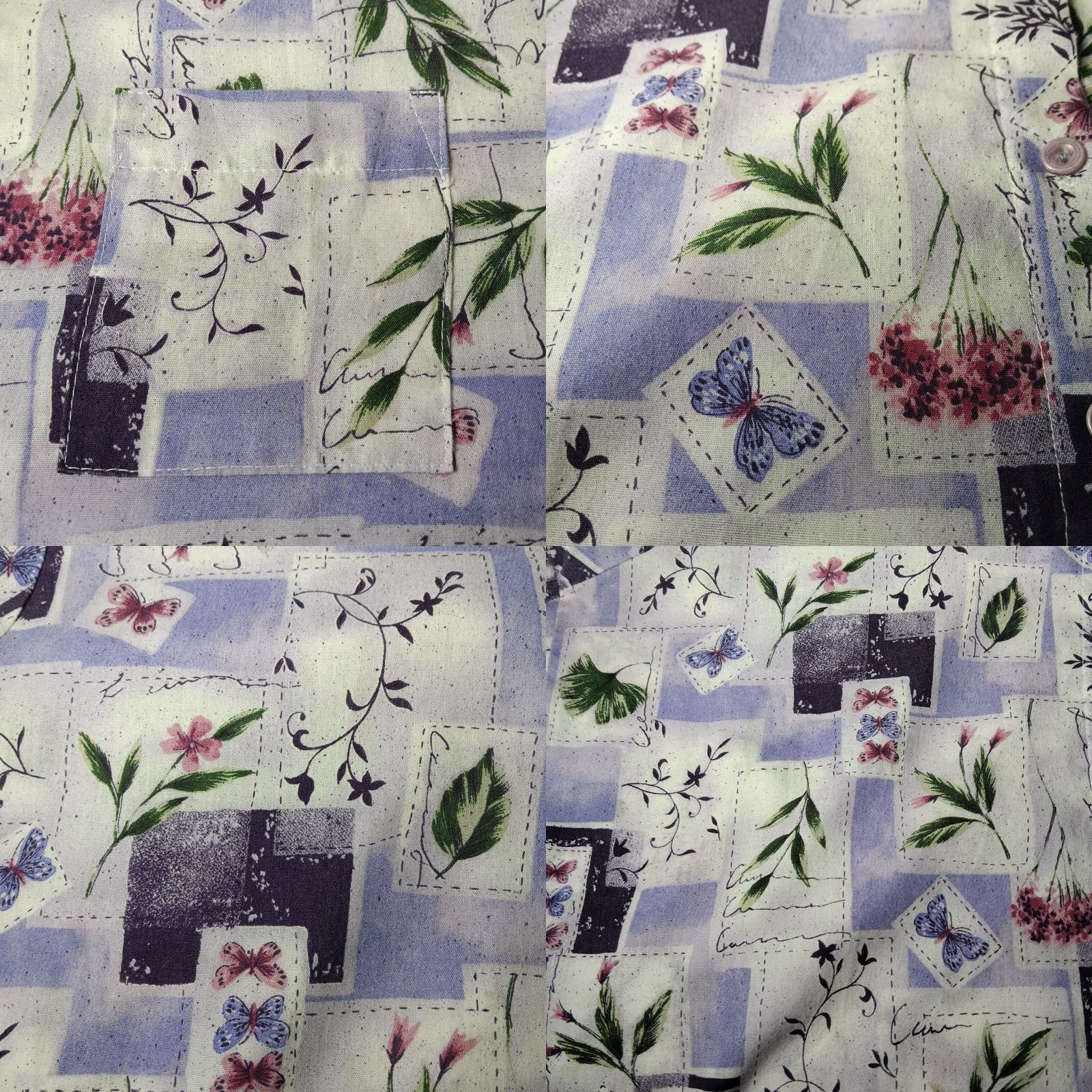 CO Top & Co Blouse XL Purple Lavender Floral Butterfly Nature Shirt Vintage WS19 Size XL / US 12-14 / IT 48-50 - 8 Thumbnail