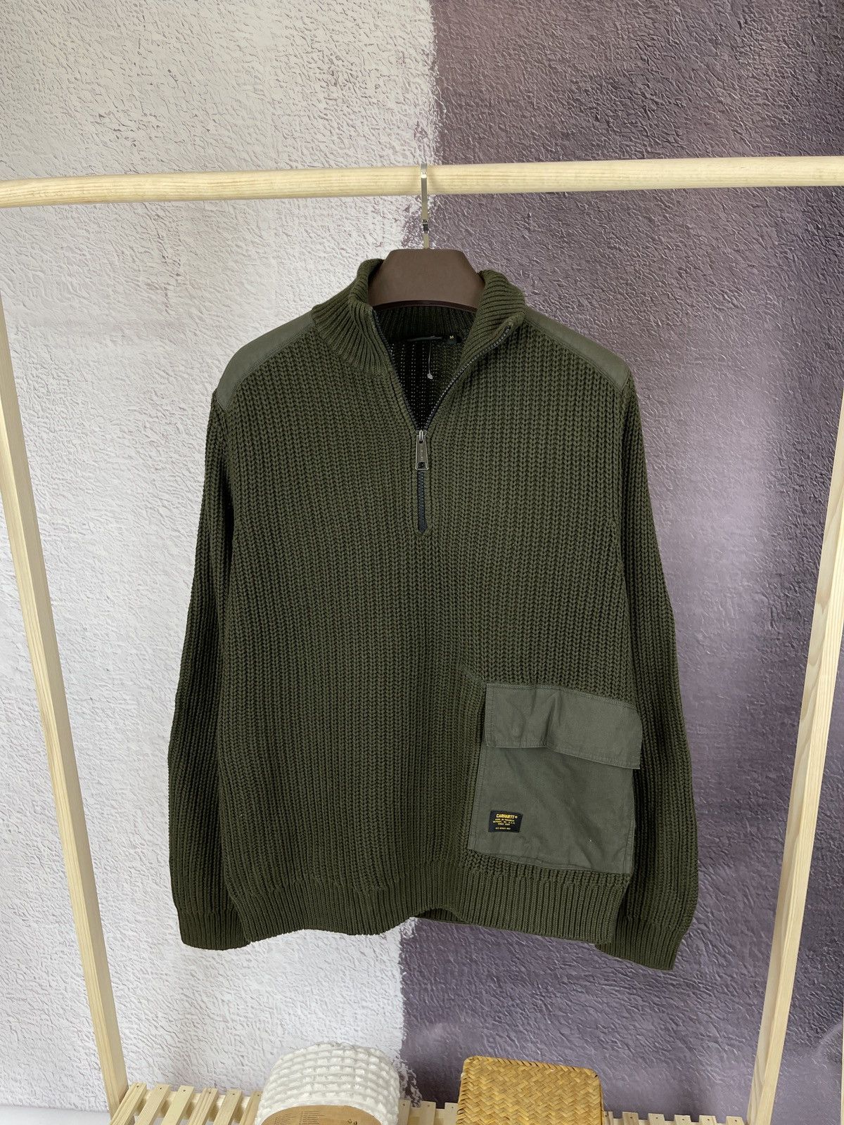 Carhartt Carhartt Walker Half zip sweater in khaki green colour Size US M / EU 48-50 / 2 - 2 Thumbnail