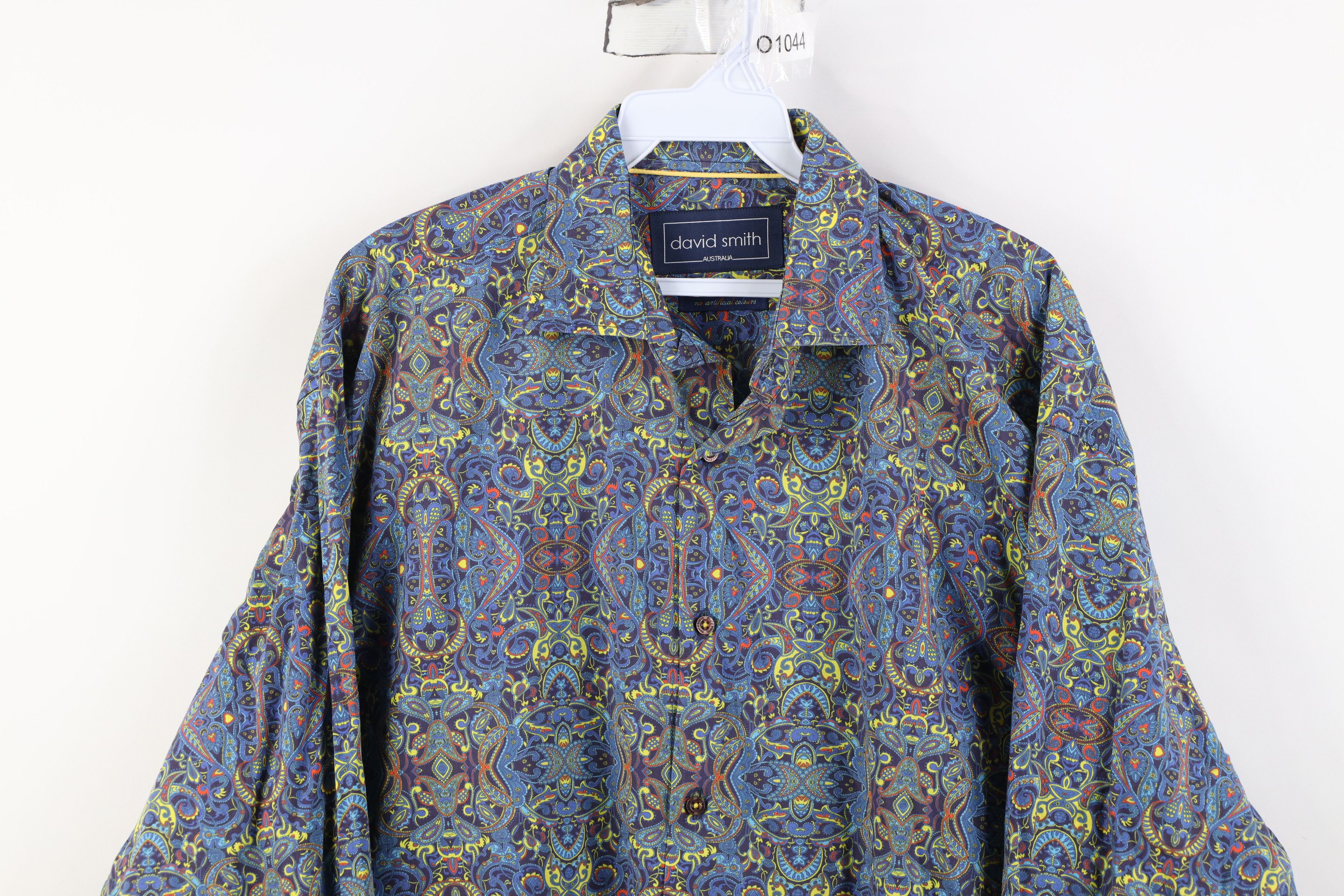 Vintage David Smith Australia Rainbow Paisley Collared Button Shirt Size US XXL / EU 58 / 5 - 2 Thumbnail