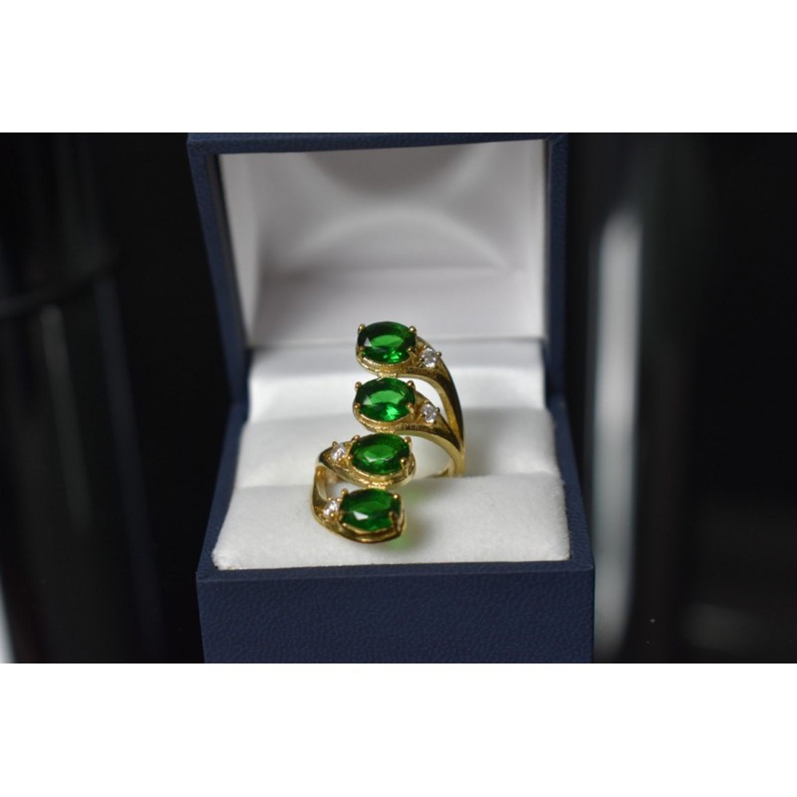 Jewelry 925 STERLING SILVER GOLD PLATED ALPANITE & CZ RING SIZE 7 Size ONE SIZE - 7 Thumbnail
