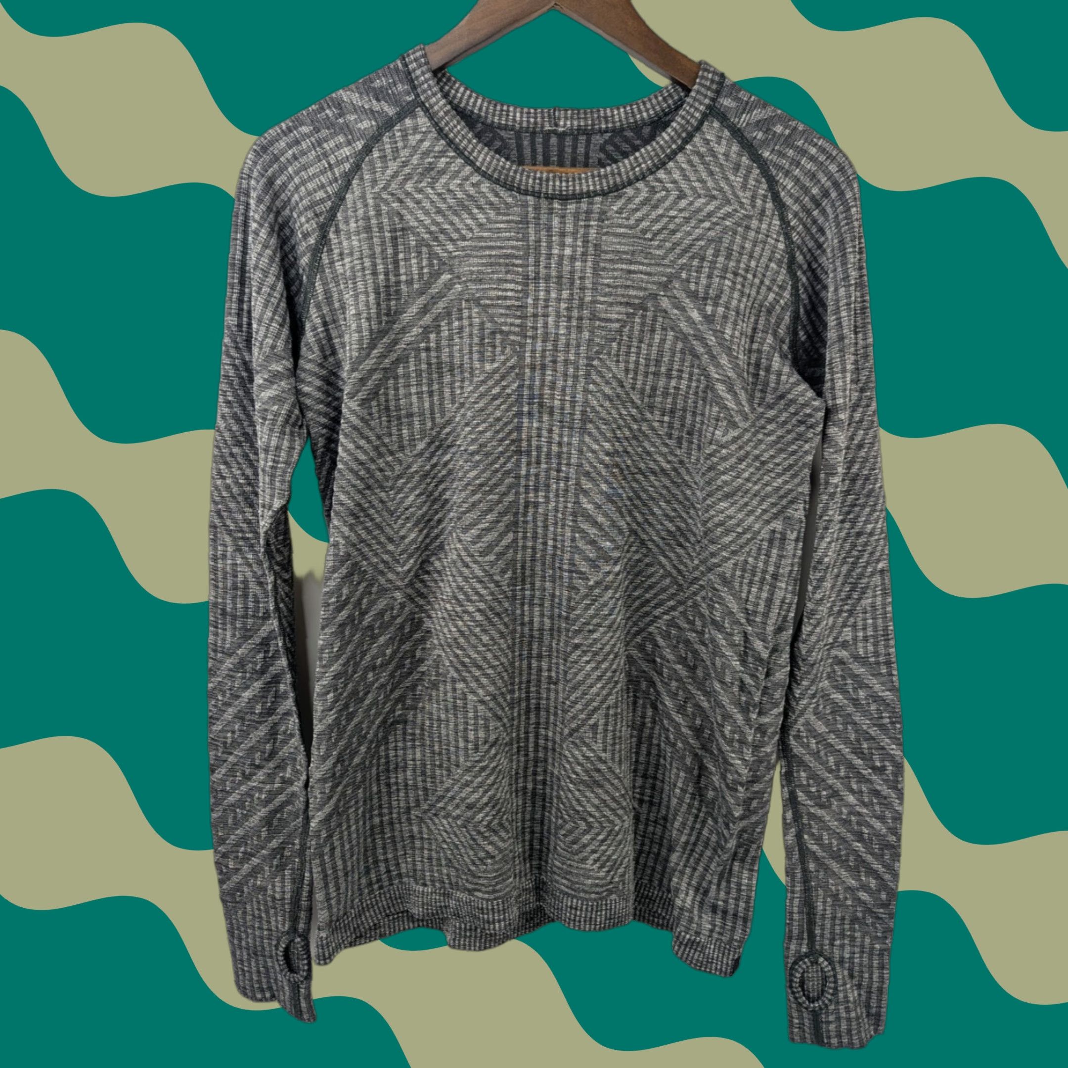 Lululemon Lululemon Rest Less Gray Ribbed Long Sleeve Pullover Thumbholes Shirt Size 10 Size L / US 10 / IT 46 - 1 Thumbnail