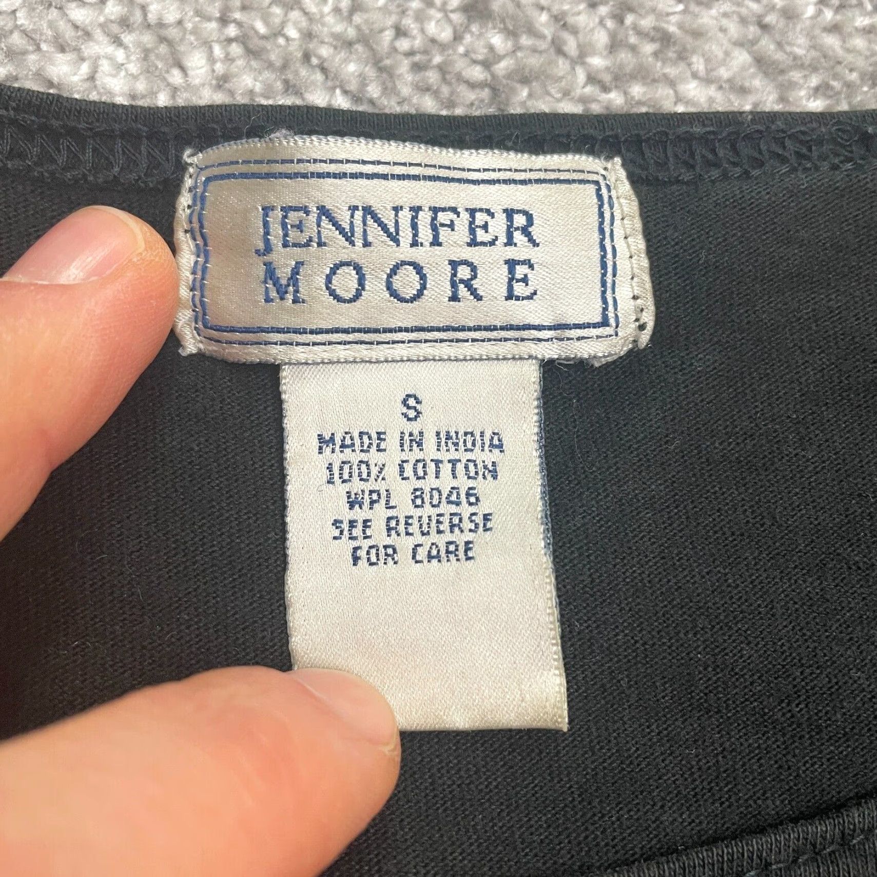 MooRER Jennifer Moore Embroidered T-Shirt Womens Small Black Short Sleeve Crew Neck Top Size S / US 4 / IT 40 - 5 Thumbnail