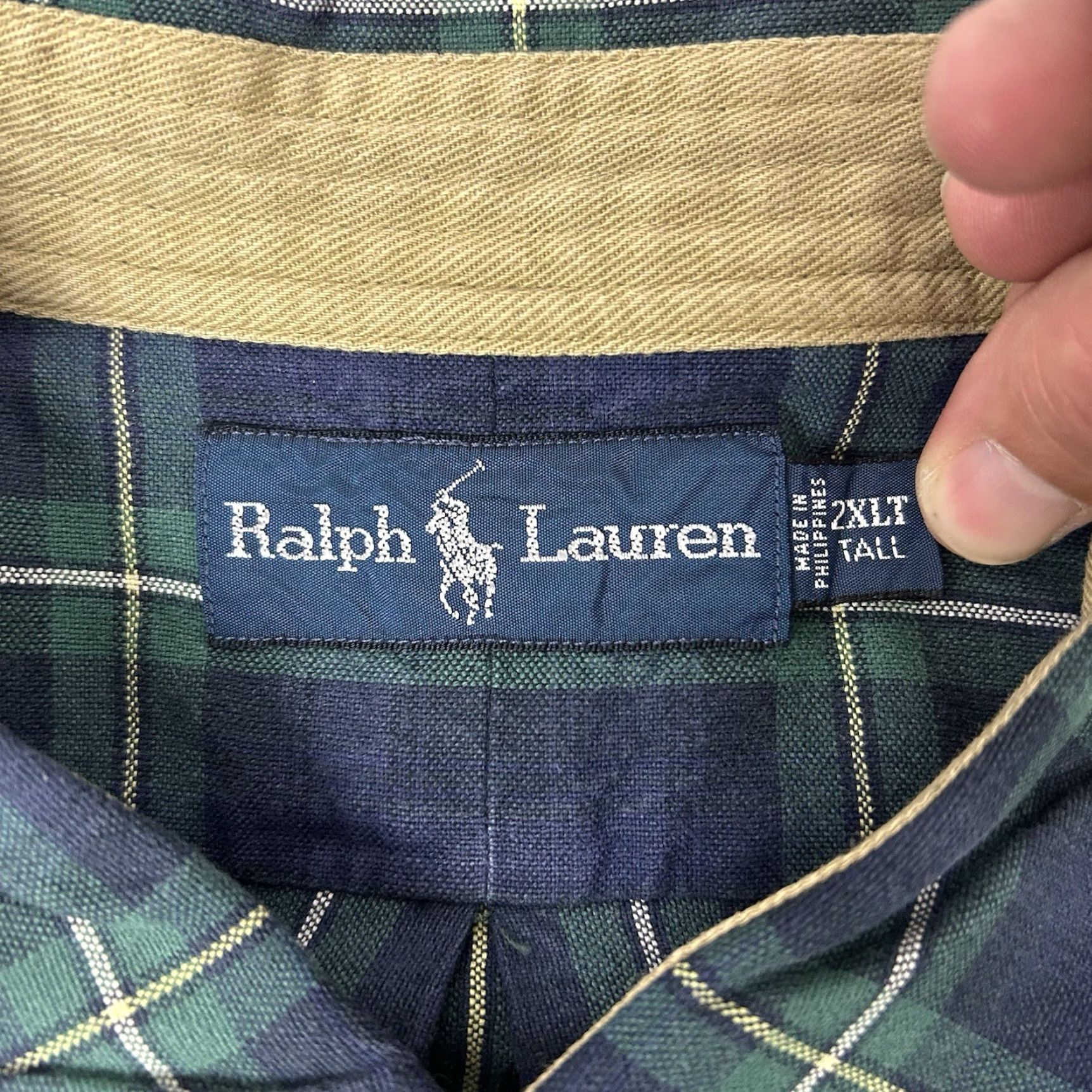 Ralph Lauren Ralph Lauren Shirt Button-Up Plaid Green Blue 2XLT Tall Mens Preppy Casual Size US XXL / EU 58 / 5 - 4 Thumbnail