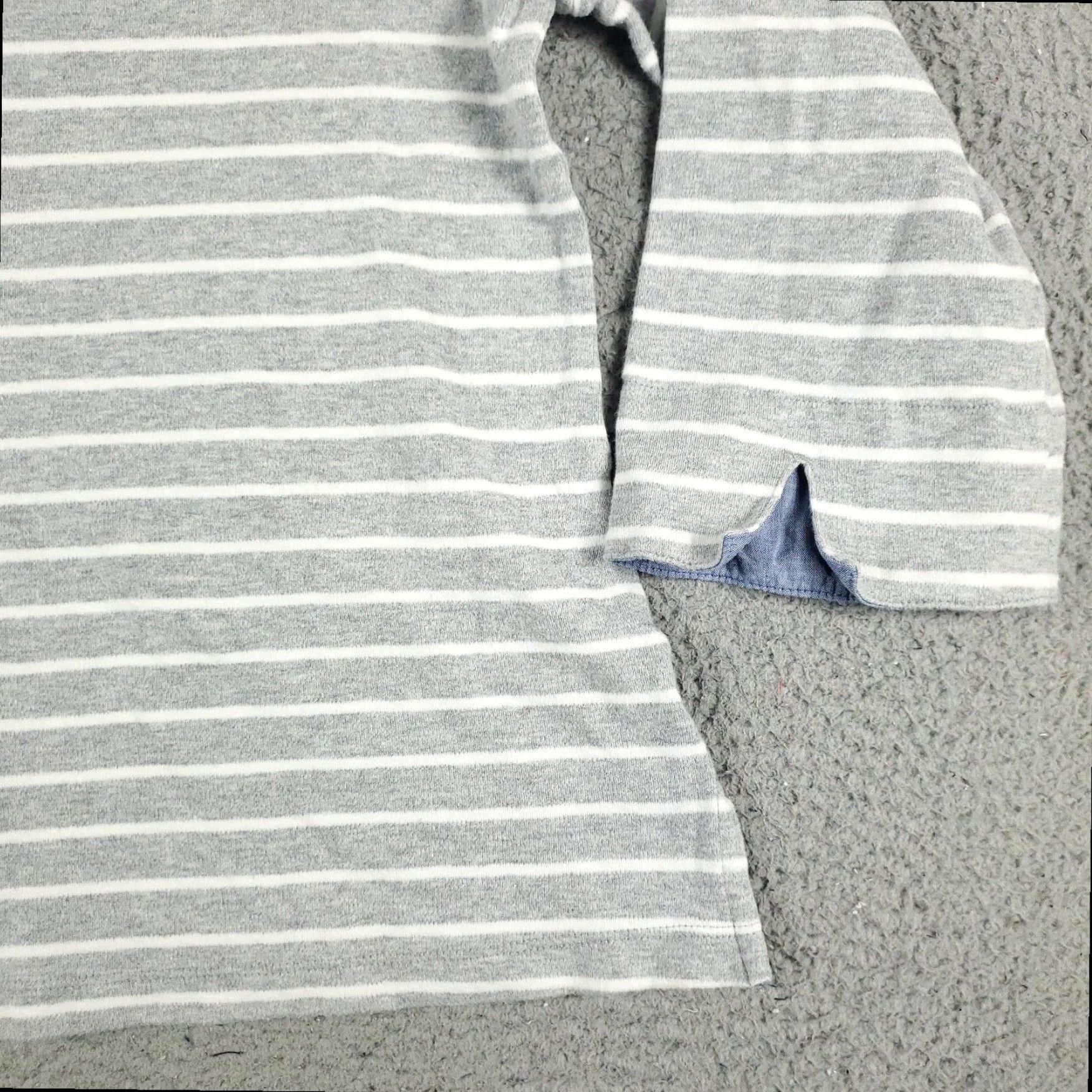 Nautica Nautica Womens Gray White Striped Long Sleeve T Shirt XL Size XL / US 12-14 / IT 48-50 - 4 Thumbnail
