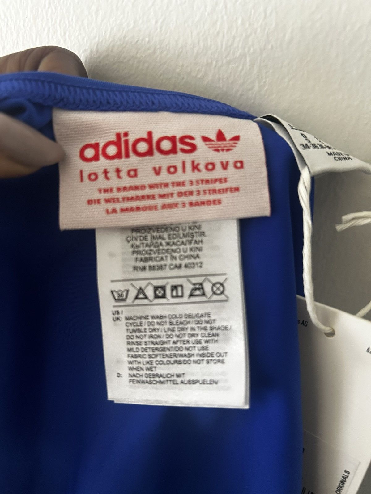 Adidas Adidas x Lotta Volkova blue one-piece swimsuit Size S Size ONE SIZE - 13 Thumbnail