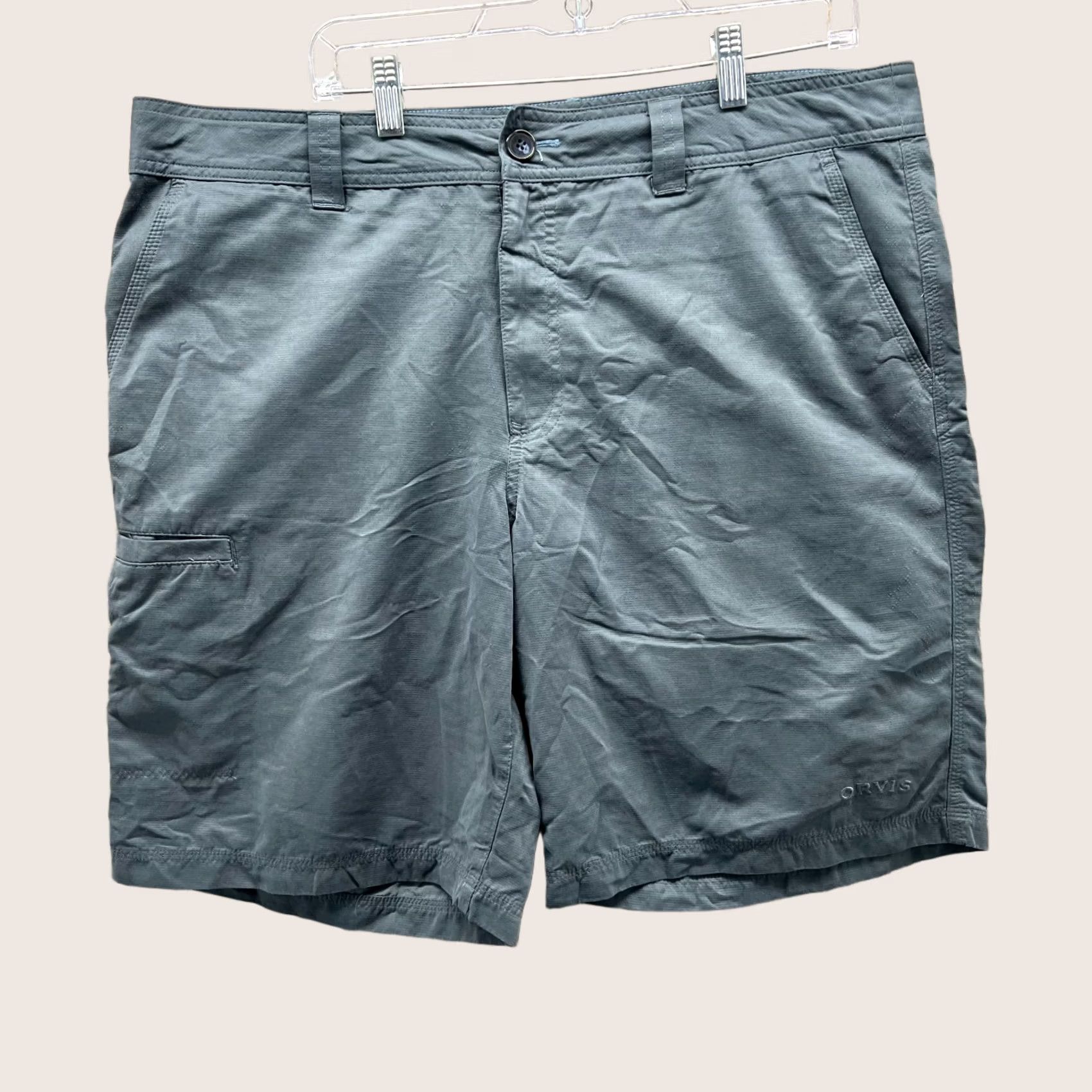 Orvis Orvis Shorts Mens 38 Gray Chino Flat Front Golf Cotton Outdoors Hike Casual Travel Vintage No Size US 38 / EU 54 - 1 Thumbnail