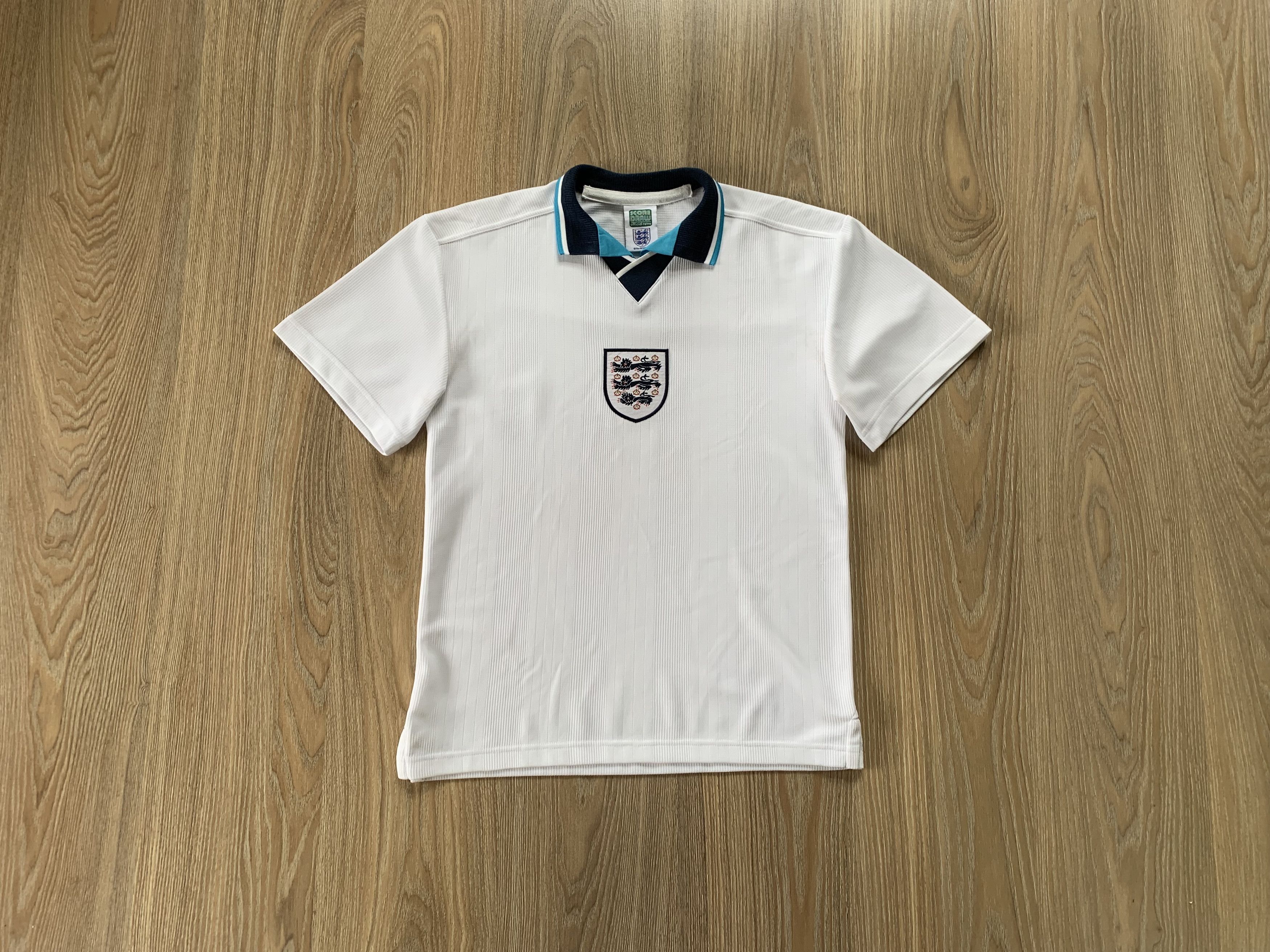 Vintage Score Draw England National Team White Training Polo Size US S / EU 44-46 / 1 - 1 Thumbnail