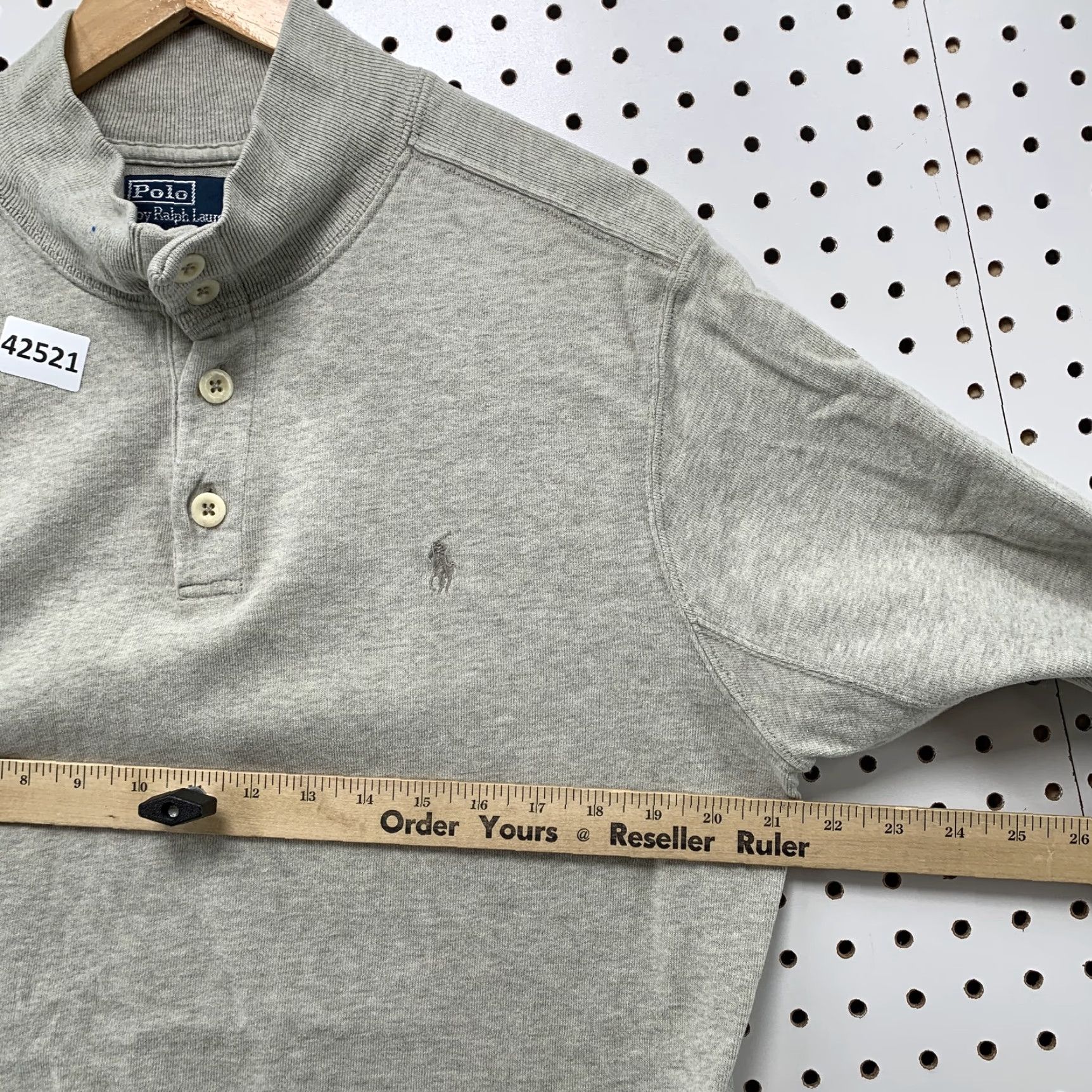 Polo Ralph Lauren Polo Ralph Lauren Mens Gray Pullover Sweater Size Large Henley Mock Neck Knit Cotton Logo Casual Men Size US L / EU 52-54 / 3 - 4 Thumbnail