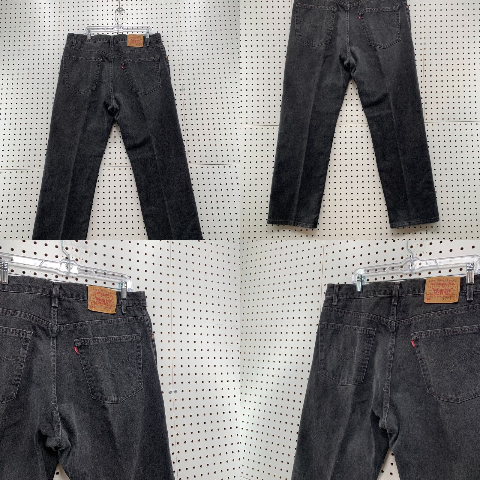 Levi's VINTAGE Levi's 505 Black Denim Jeans Size 40x32 FIts 38x31 Faded Straight Men Jeans 90s Levi's 500 Series Size US 40 / EU 56 - 8 Thumbnail