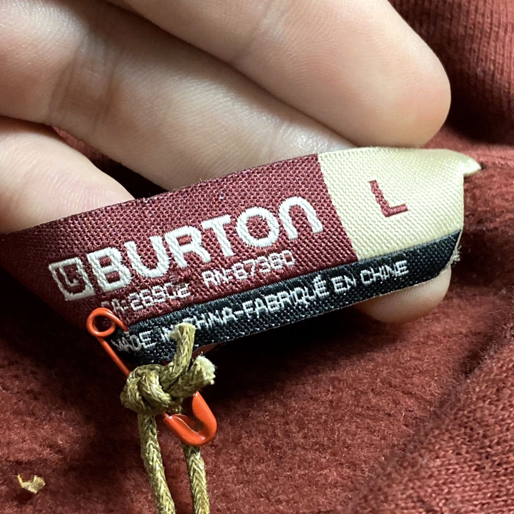 Burton Burton Full-Zip Hoodie Mens L FW Burnt Adobe Chainstitch Spellout SNOWBOARDING Size US L / EU 52-54 / 3 - 4 Thumbnail