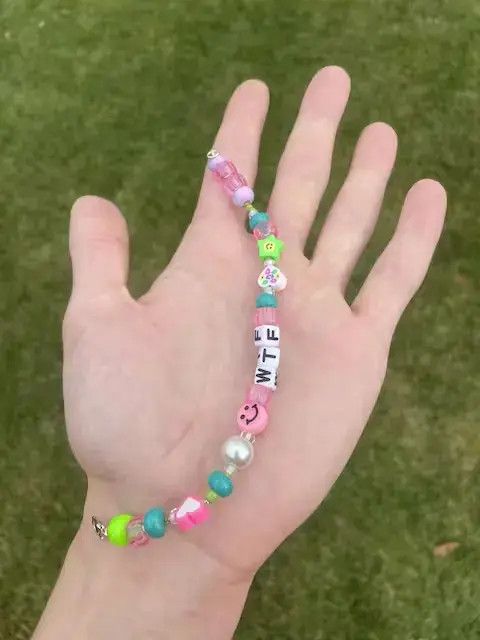 Handmade × Jewelry Handmade “WTF” Bead Bracelet Size ONE SIZE - 2 Thumbnail