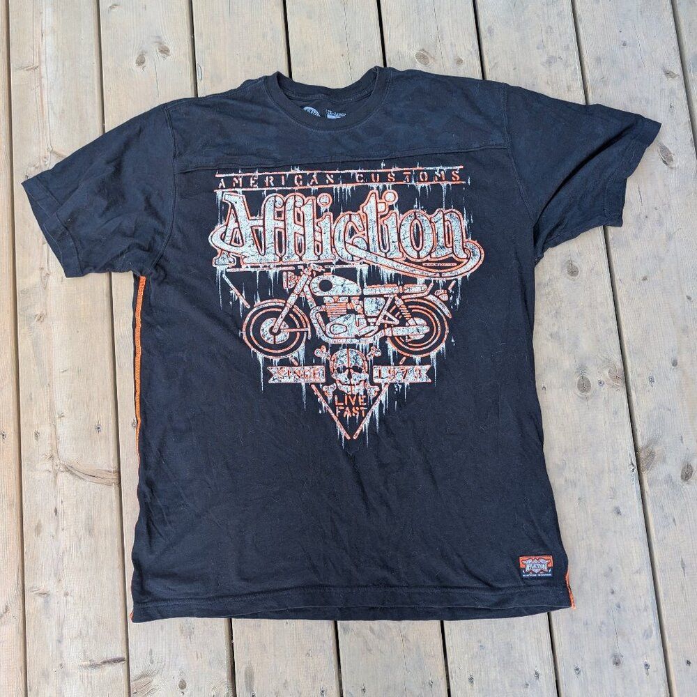 Other Affliction American Customs "Live Fast" Motorcycle T-Shirt Size US XXL / EU 58 / 5 - 1 Thumbnail