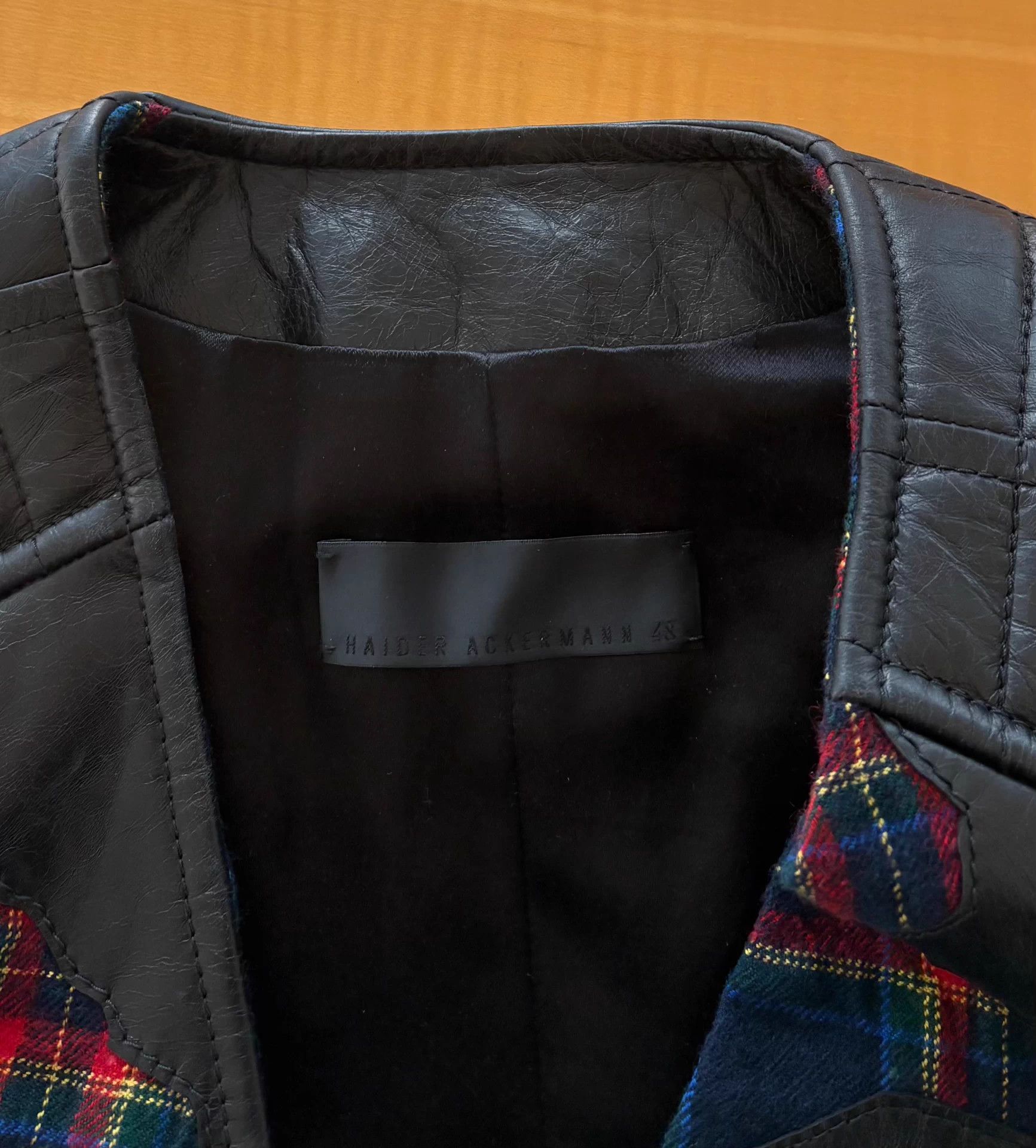 Haider Ackermann Haider Ackermann Fall/Winter 2017 Leather and Check Vest Size US M / EU 48-50 / 2 - 4 Thumbnail