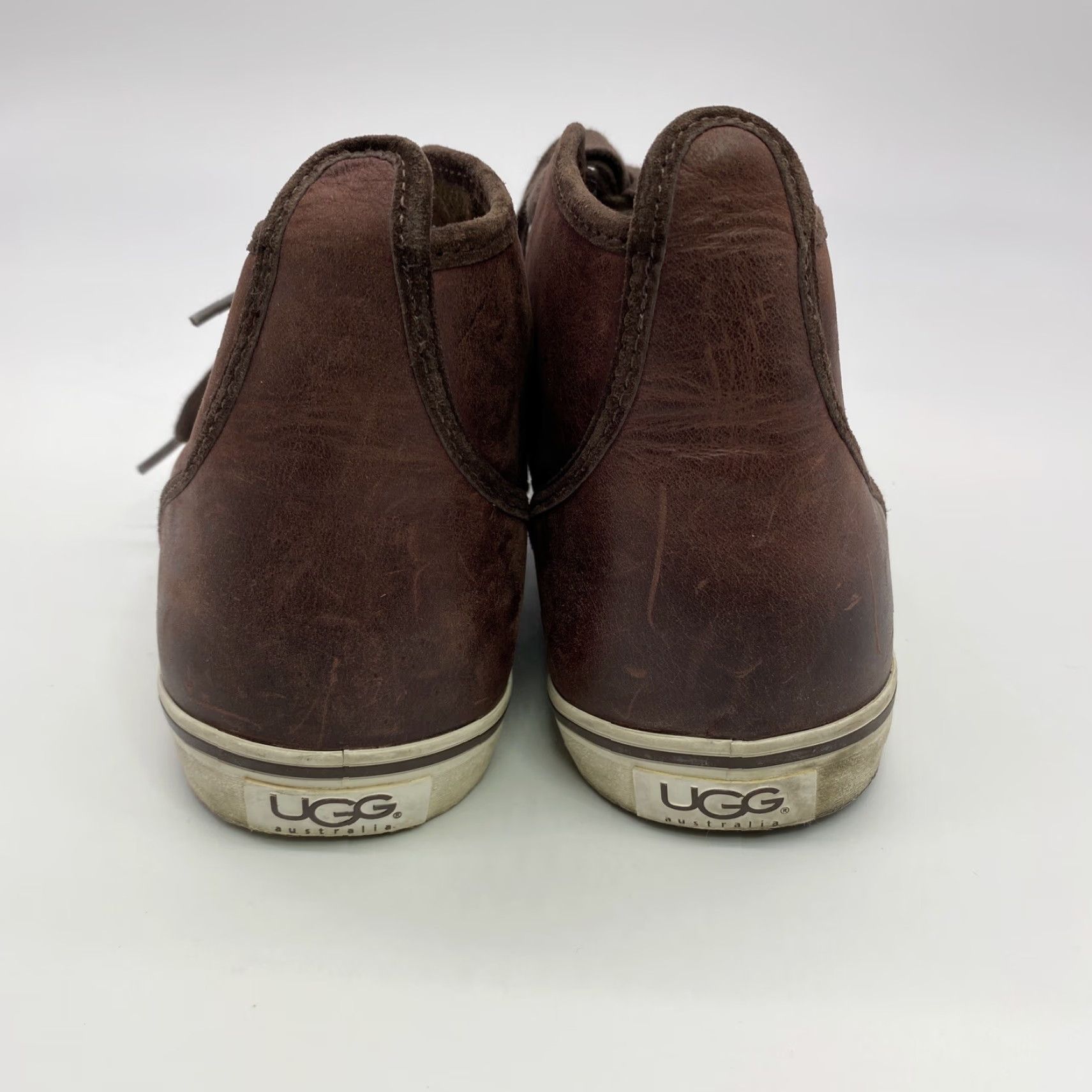 Ugg UGG MENS BOOT Leather Brown Chukka Lace Up 3-Eye Mid-Calf Leighton Breathable Comfort SZ 12 Mens Shoes Size US 12 / EU 45 - 3 Thumbnail