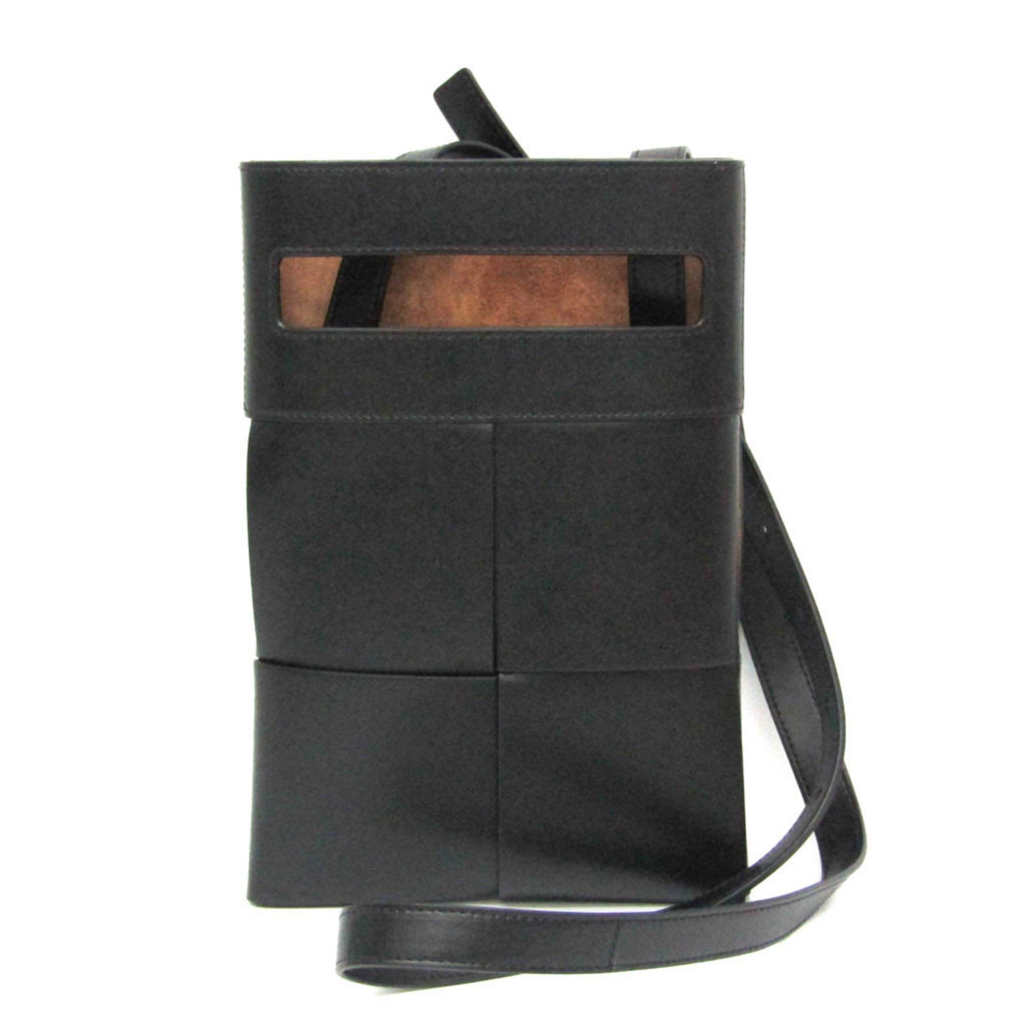 Bottega Veneta Bottega Veneta Maxi Intrecciato 611364 Women,Men Leather Shoulder Bag Black Size ONE SIZE - 1 Thumbnail