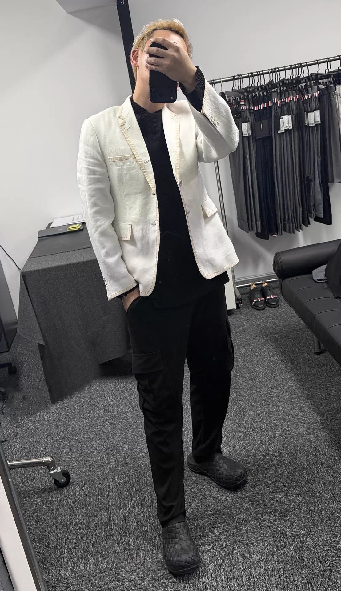Thom Browne Thom Browne Men's Linen Suit Jacket White Rare Size US S / EU 44-46 / 1 - 8 Thumbnail